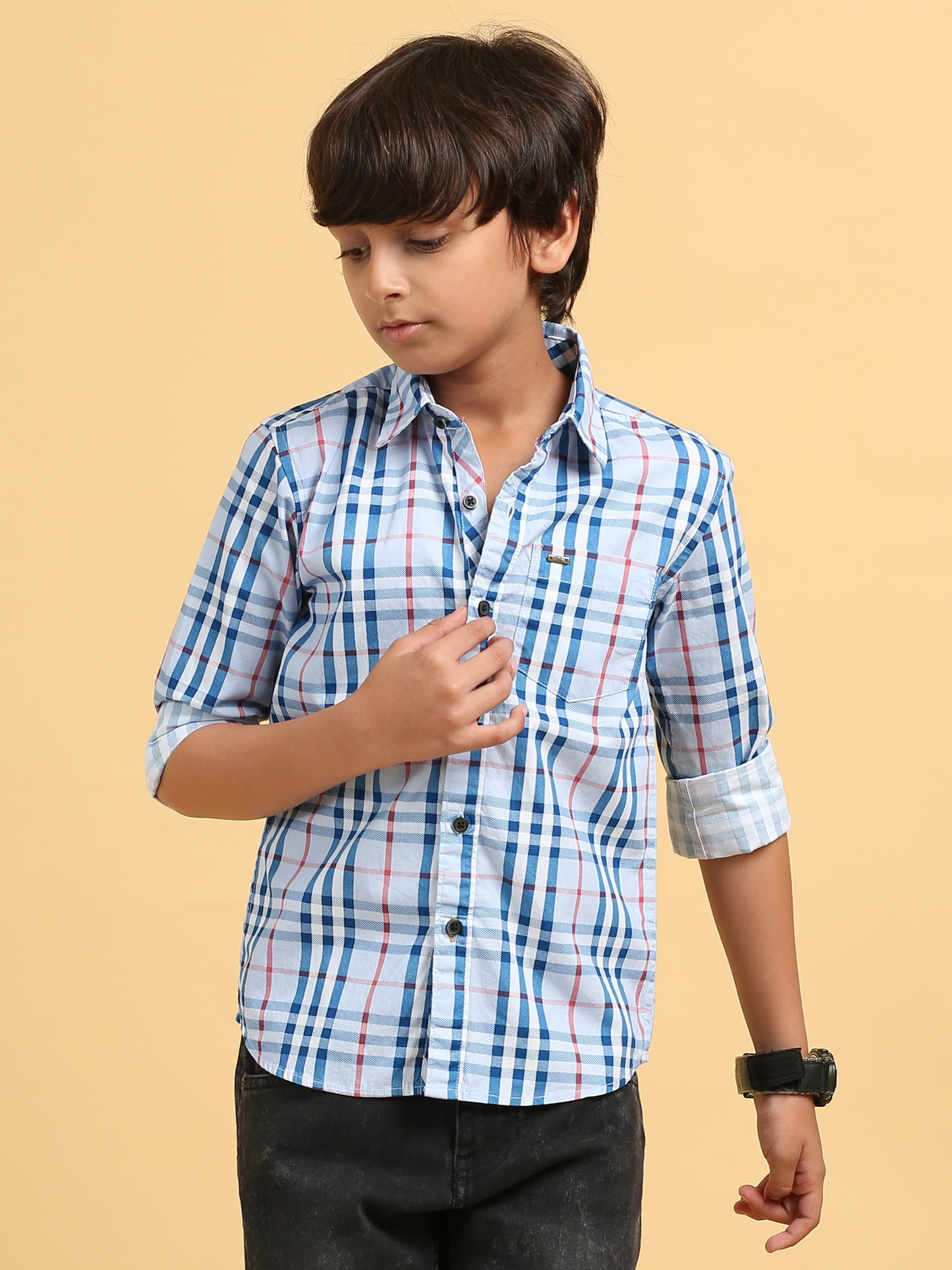Powder Blue Laffer Checks Shirt