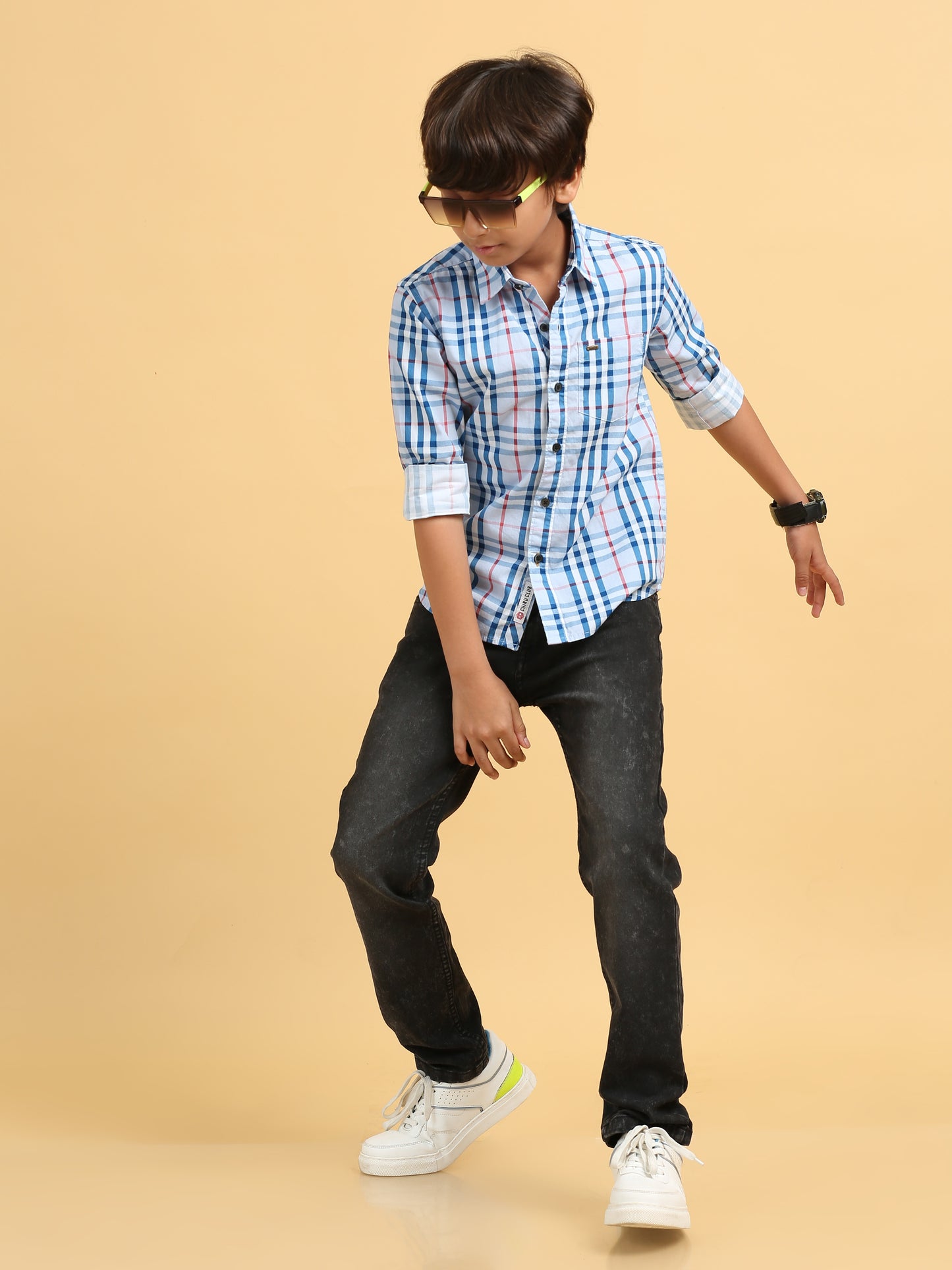 Powder Blue Laffer Checks Shirt