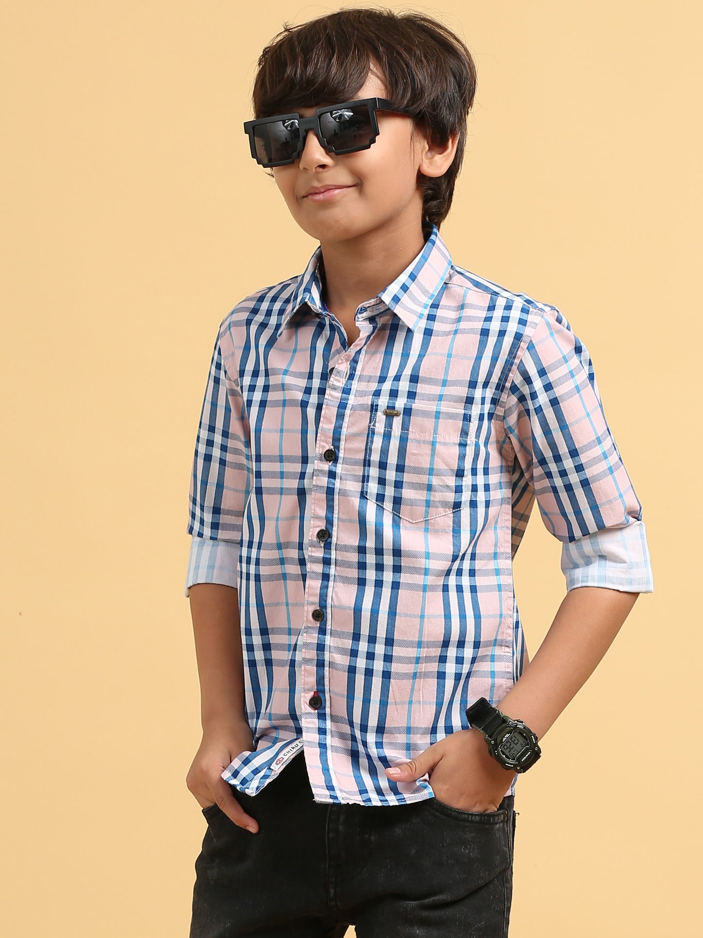 Rose Quartz Laffer Checks Shirt
