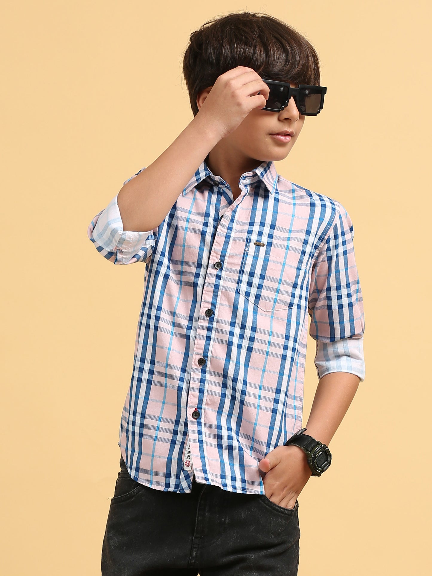 Rose Quartz Laffer Checks Shirt
