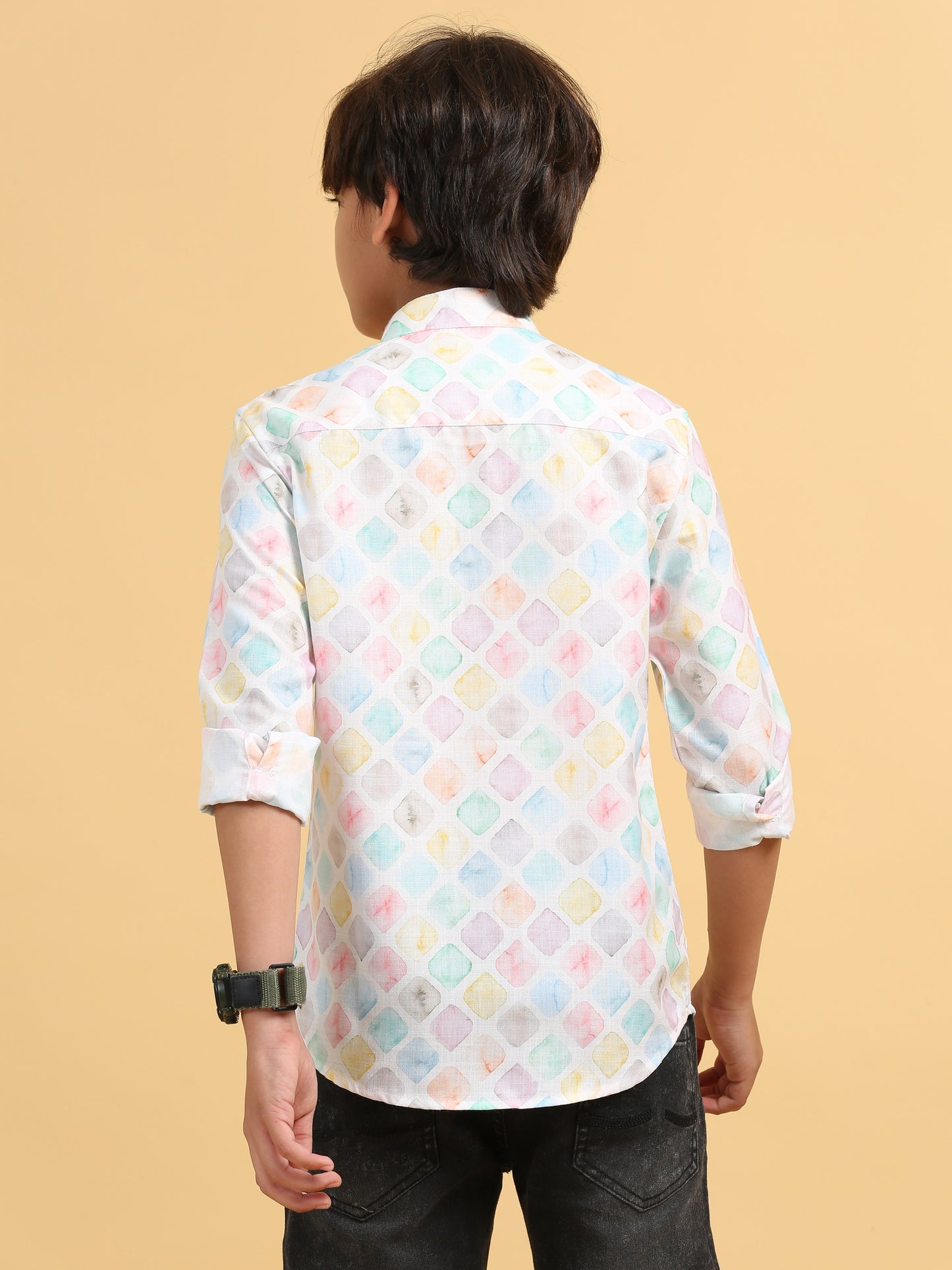 Pastel Multi Color Rayon Digital Printed Short Kurta