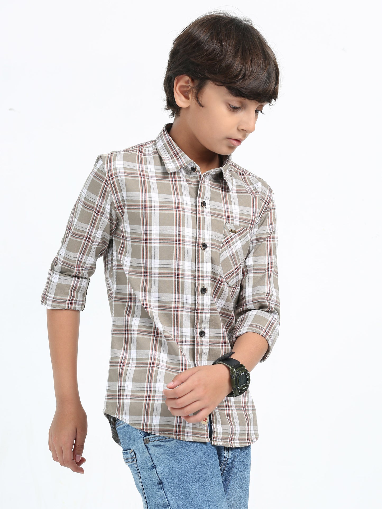 Sand Oxford Checks Shirt