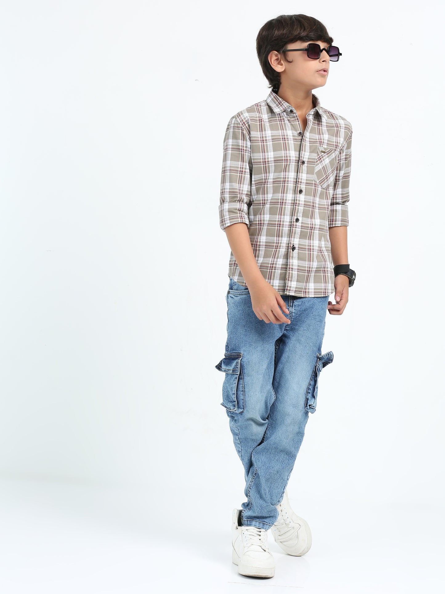 Sand Oxford Checks Shirt