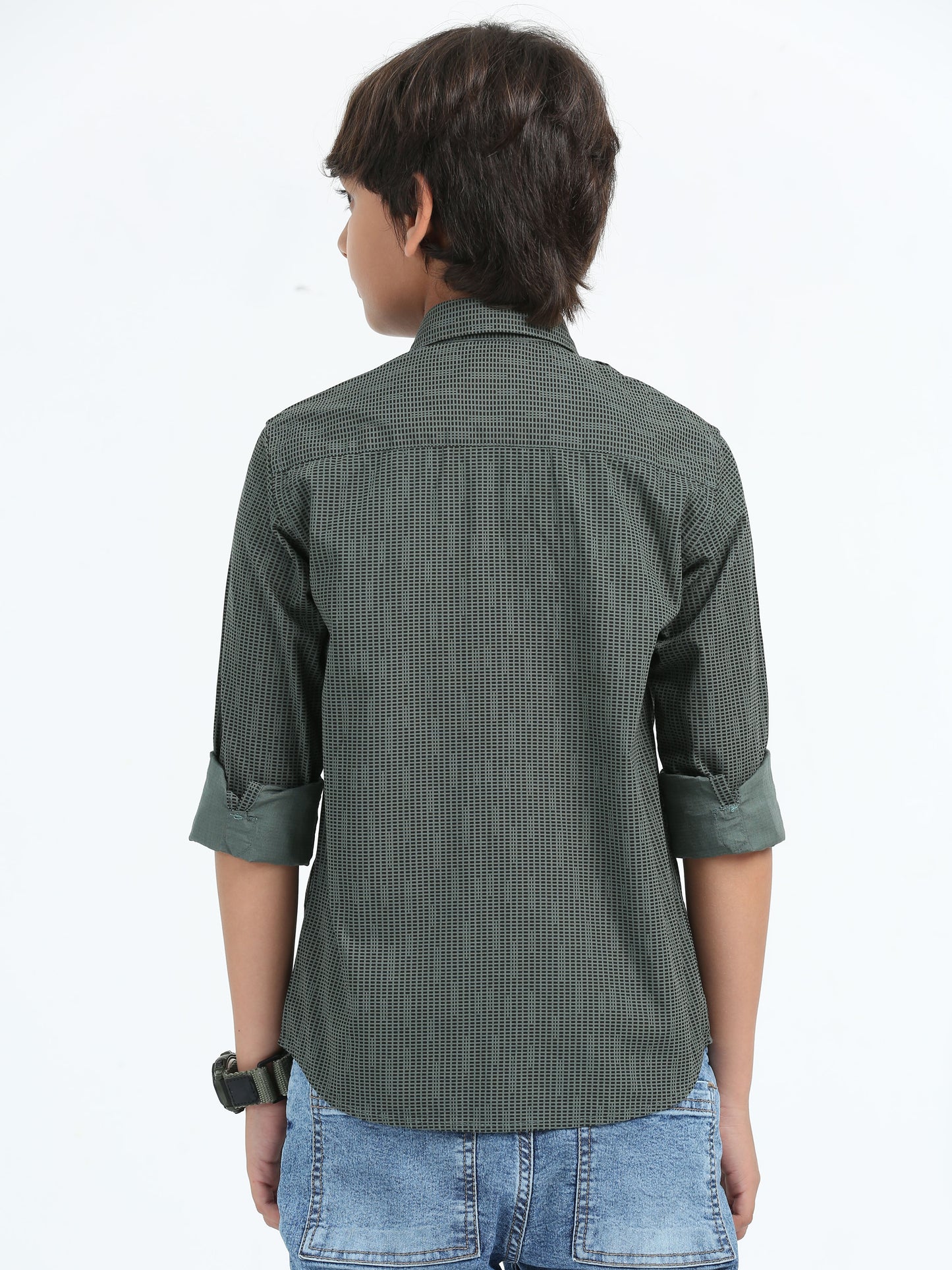 Olive Green Laffer Print Shirt