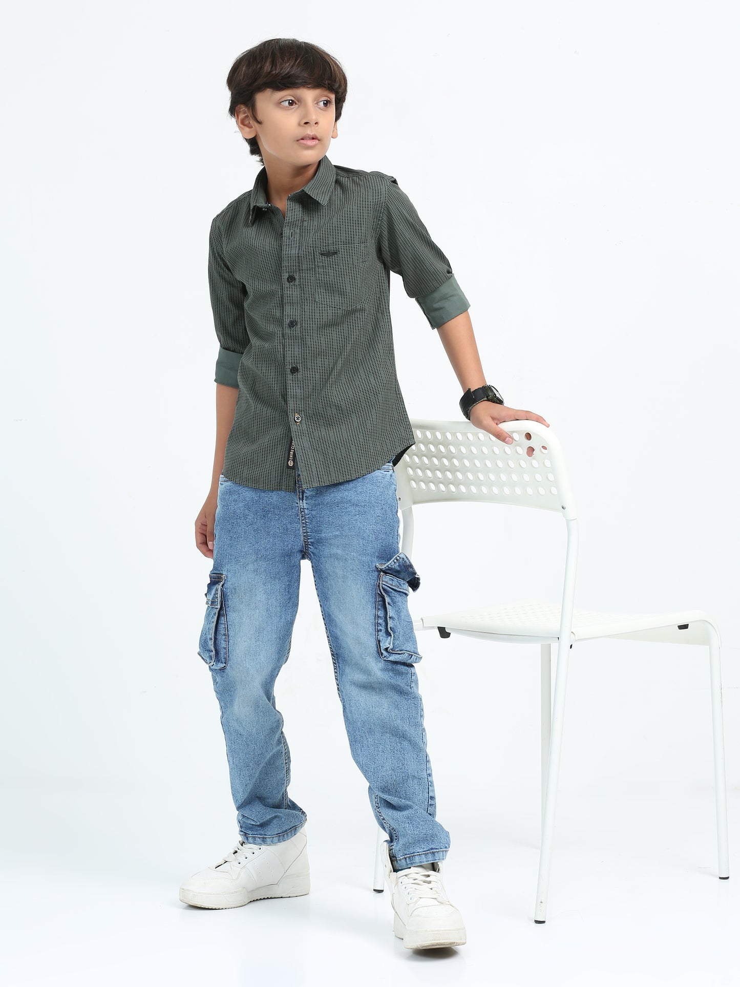 Olive Green Laffer Print Shirt