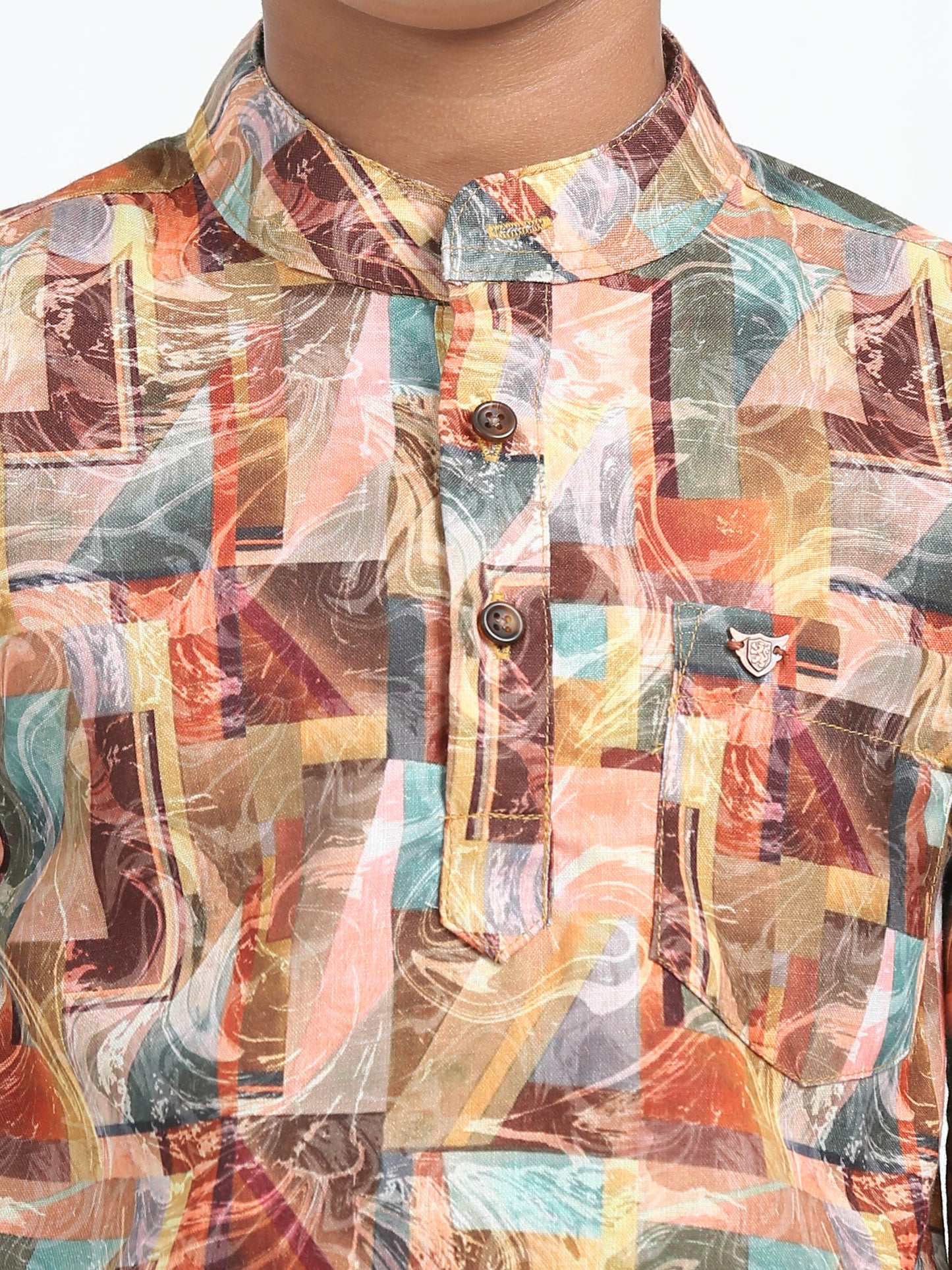 Multi Colour Rayon Digital Printed Short Kurta