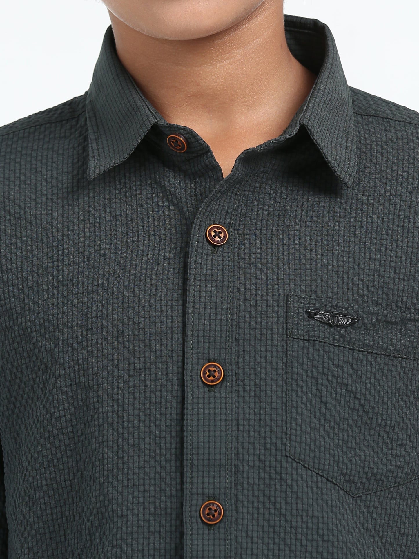 Lunar Green Solid Popcorn Shirt