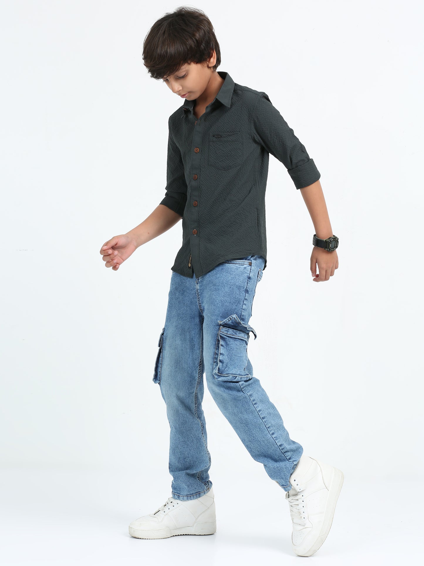 Lunar Green Solid Popcorn Shirt