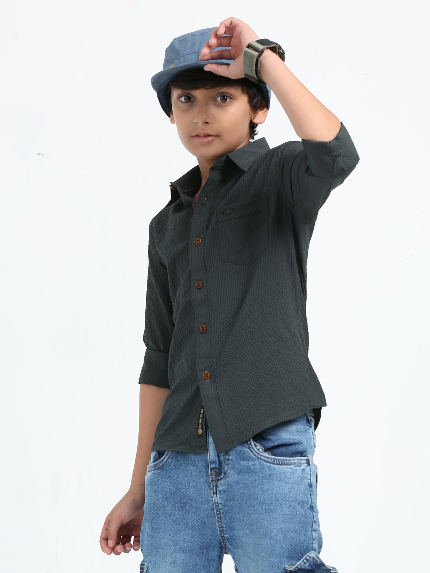 Lunar Green Solid Popcorn Shirt