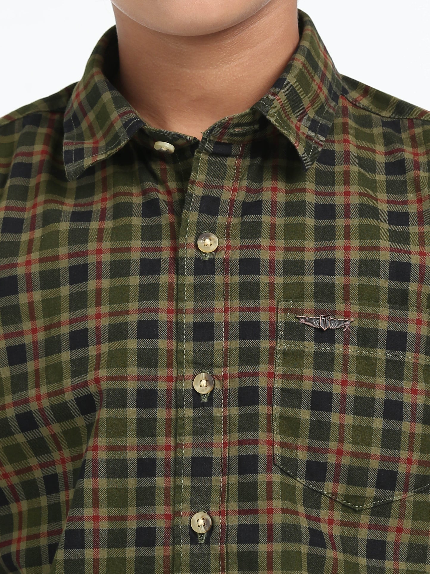 Olive Laffer Checks Shirt
