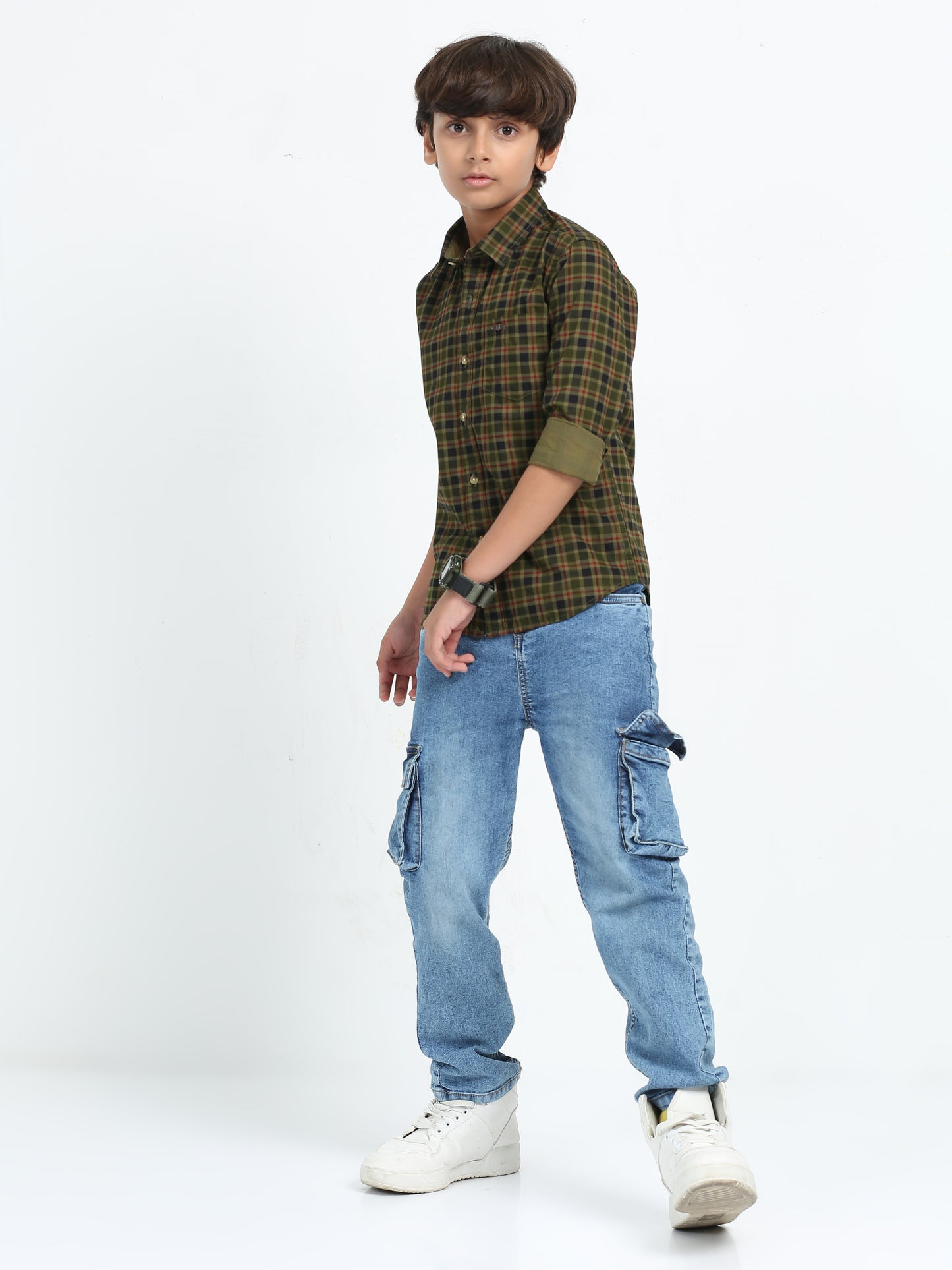Olive Laffer Checks Shirt