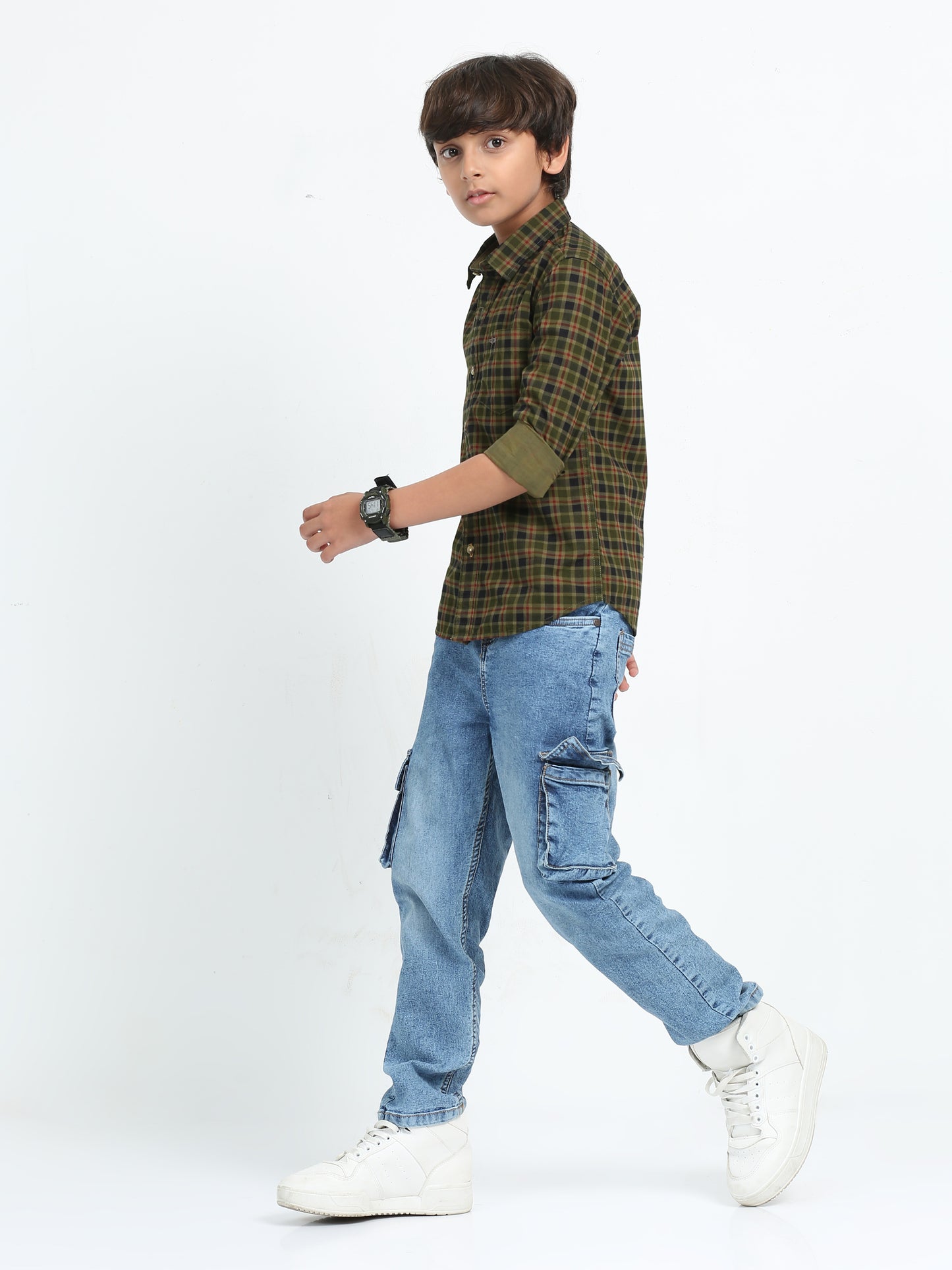 Olive Laffer Checks Shirt
