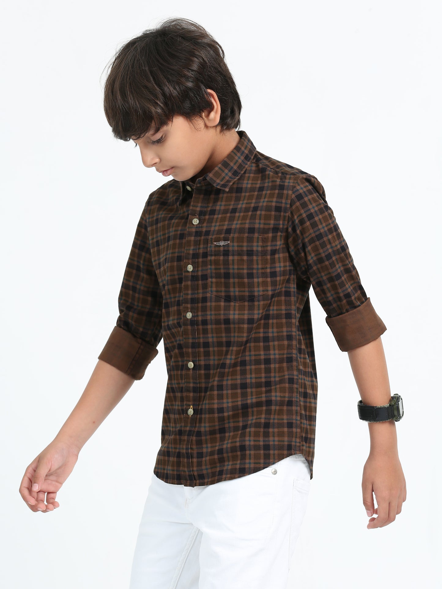 Brown Laffer Checks Shirt