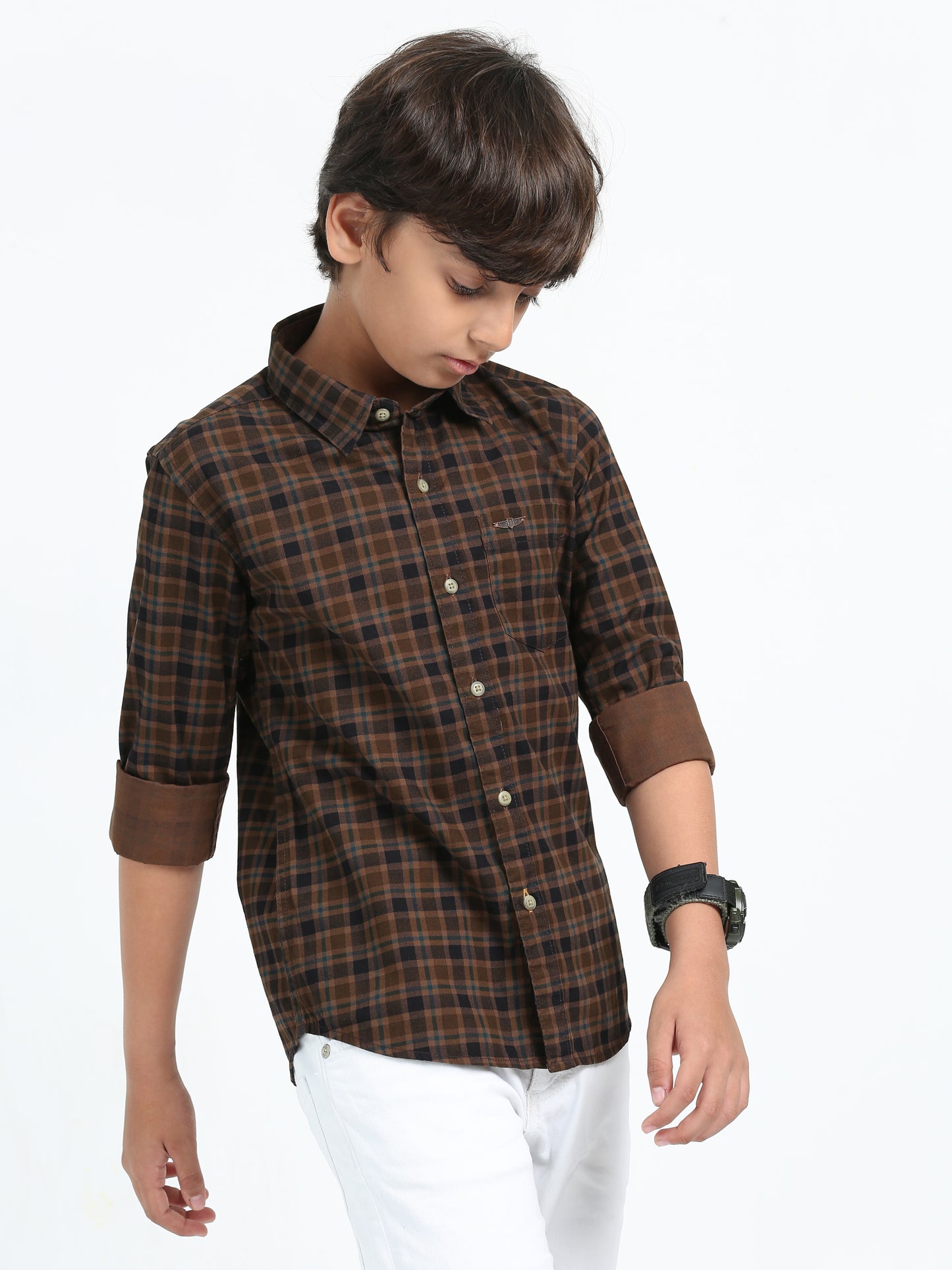 Brown Laffer Checks Shirt