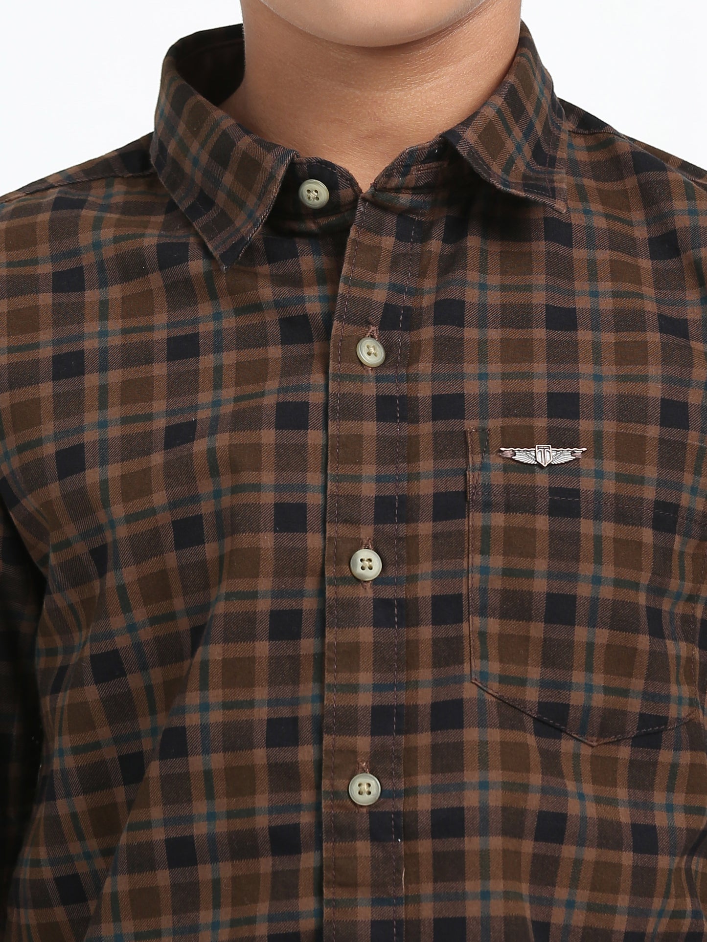 Brown Laffer Checks Shirt