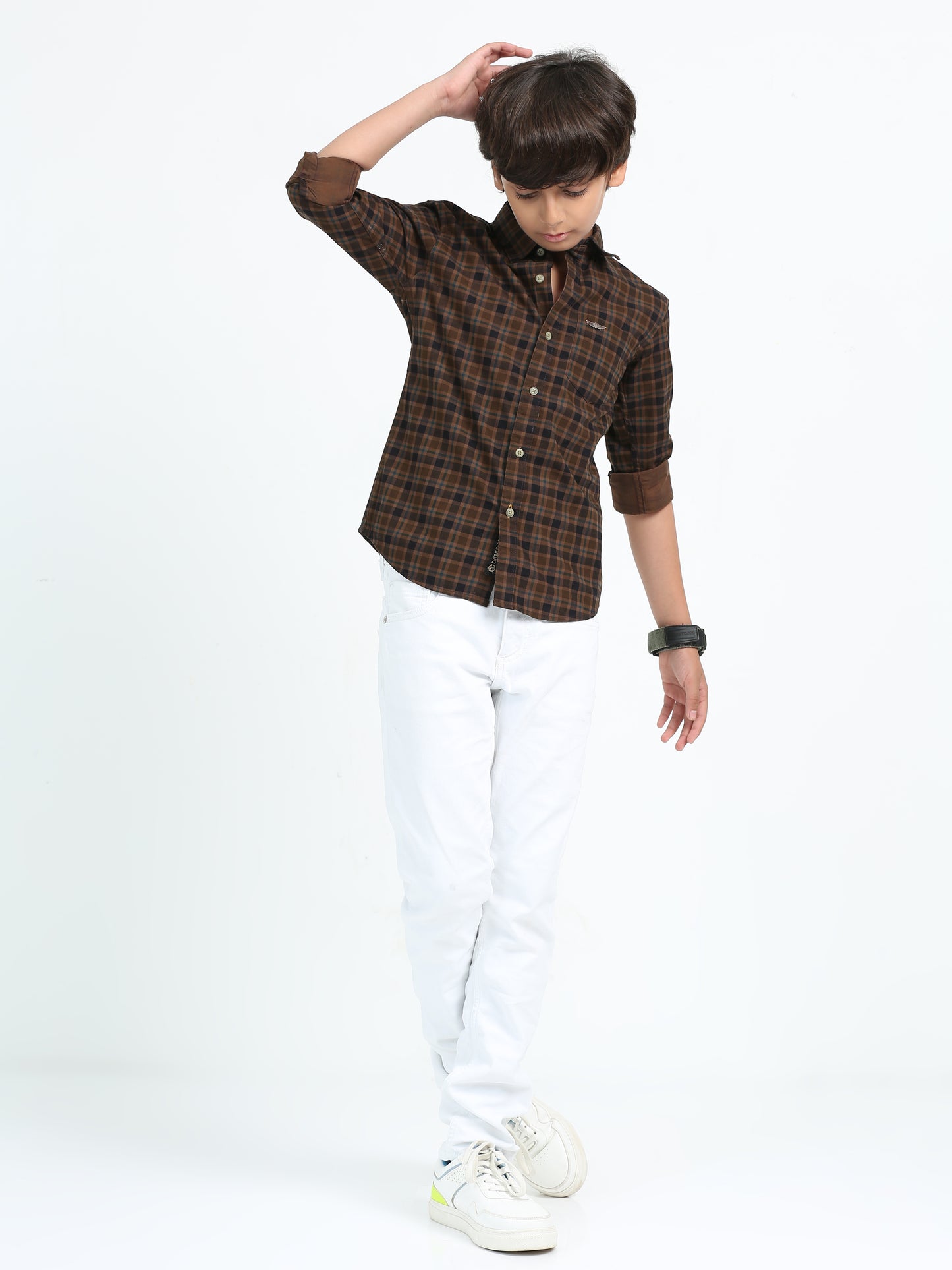Brown Laffer Checks Shirt