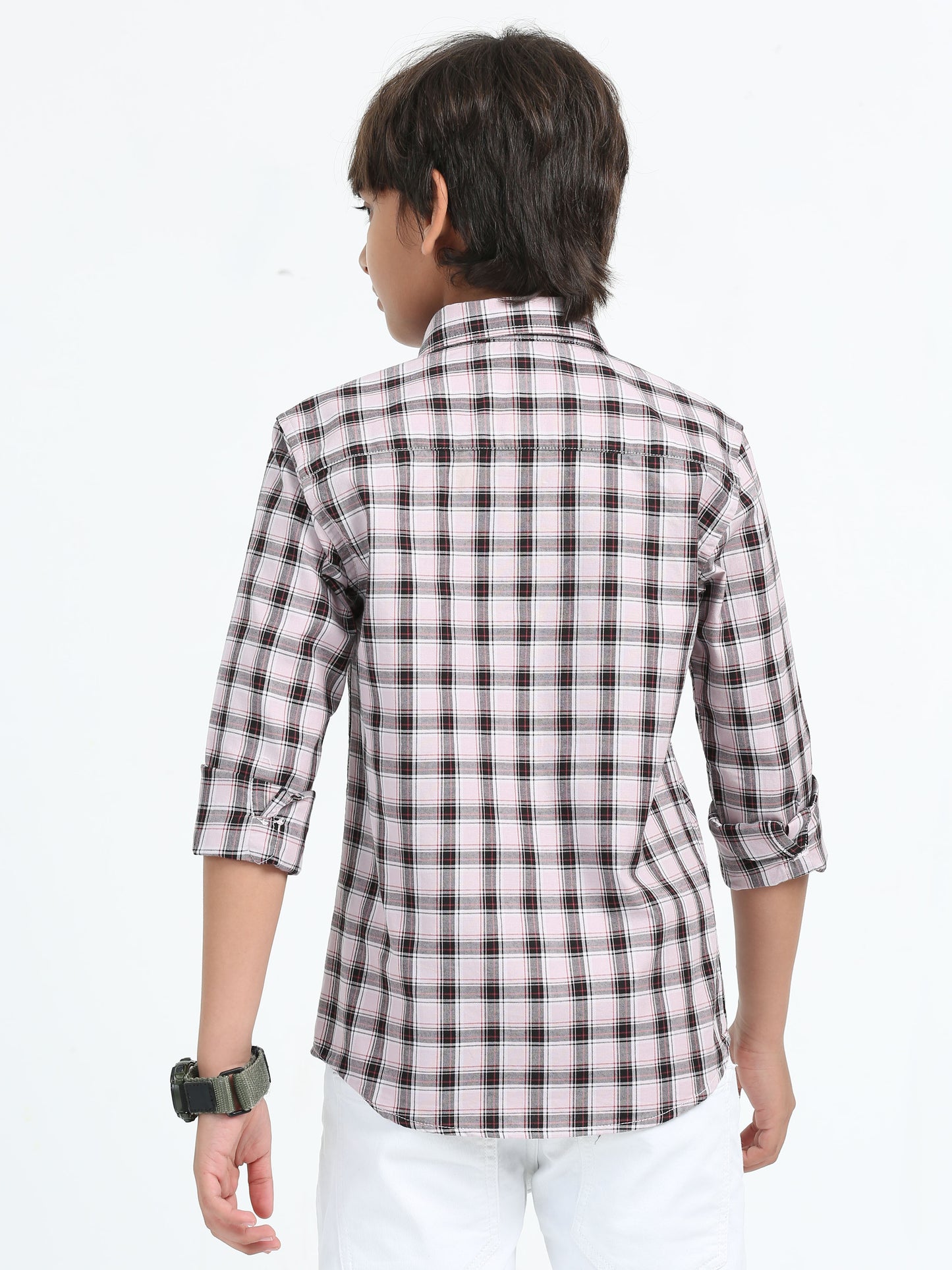 Peach Oxford Checks Shirt