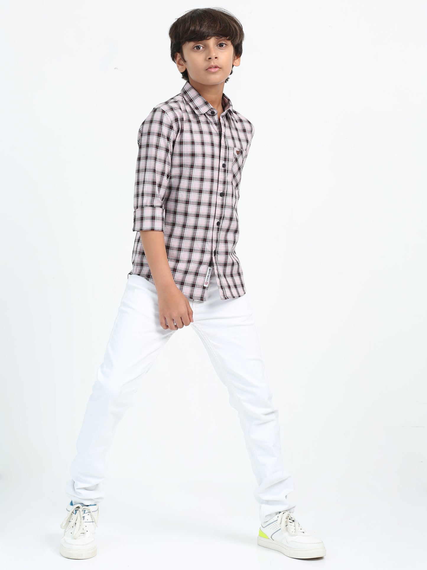 Peach Oxford Checks Shirt