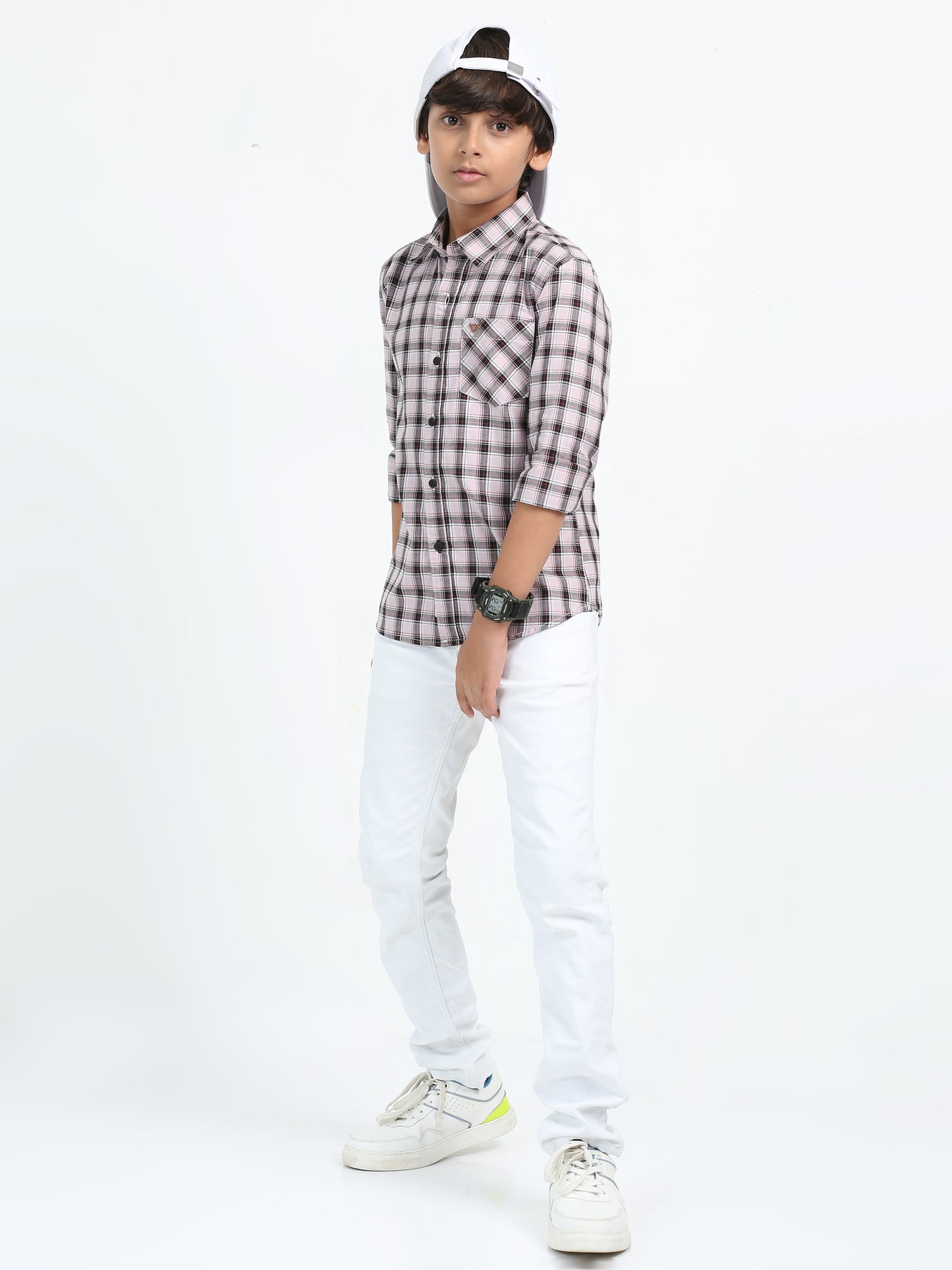 Peach Oxford Checks Shirt