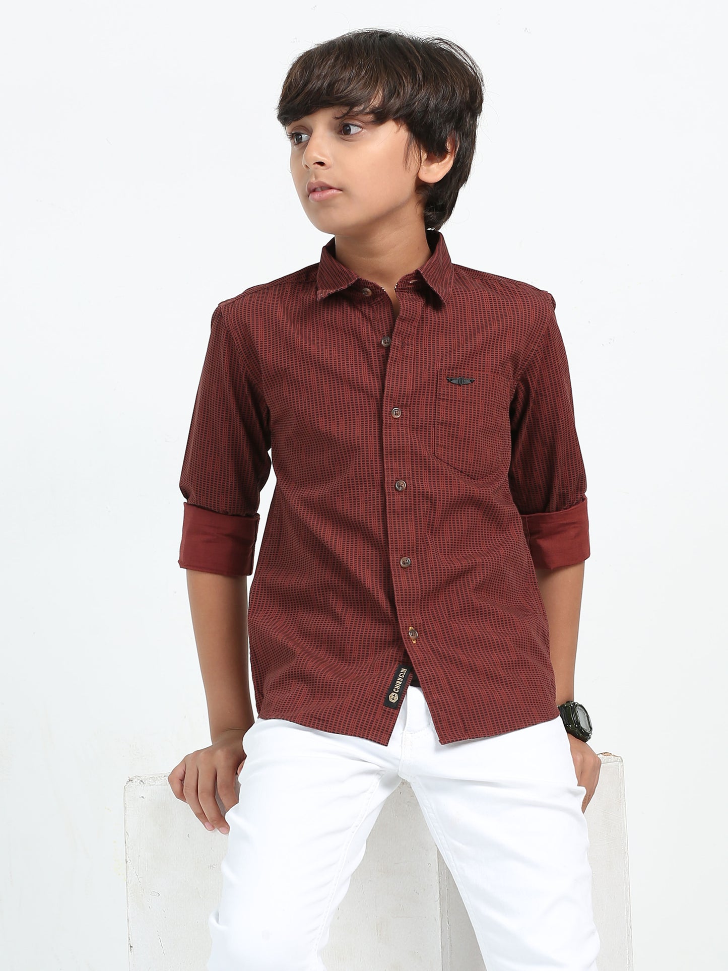 Maroon Laffer Printed Shirt