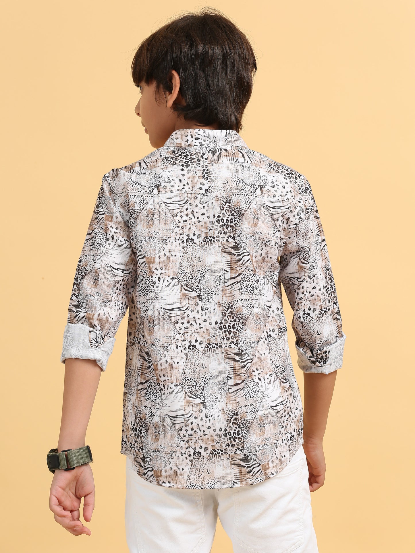 Black and Brown Rayon Digital Printed Short Kurta