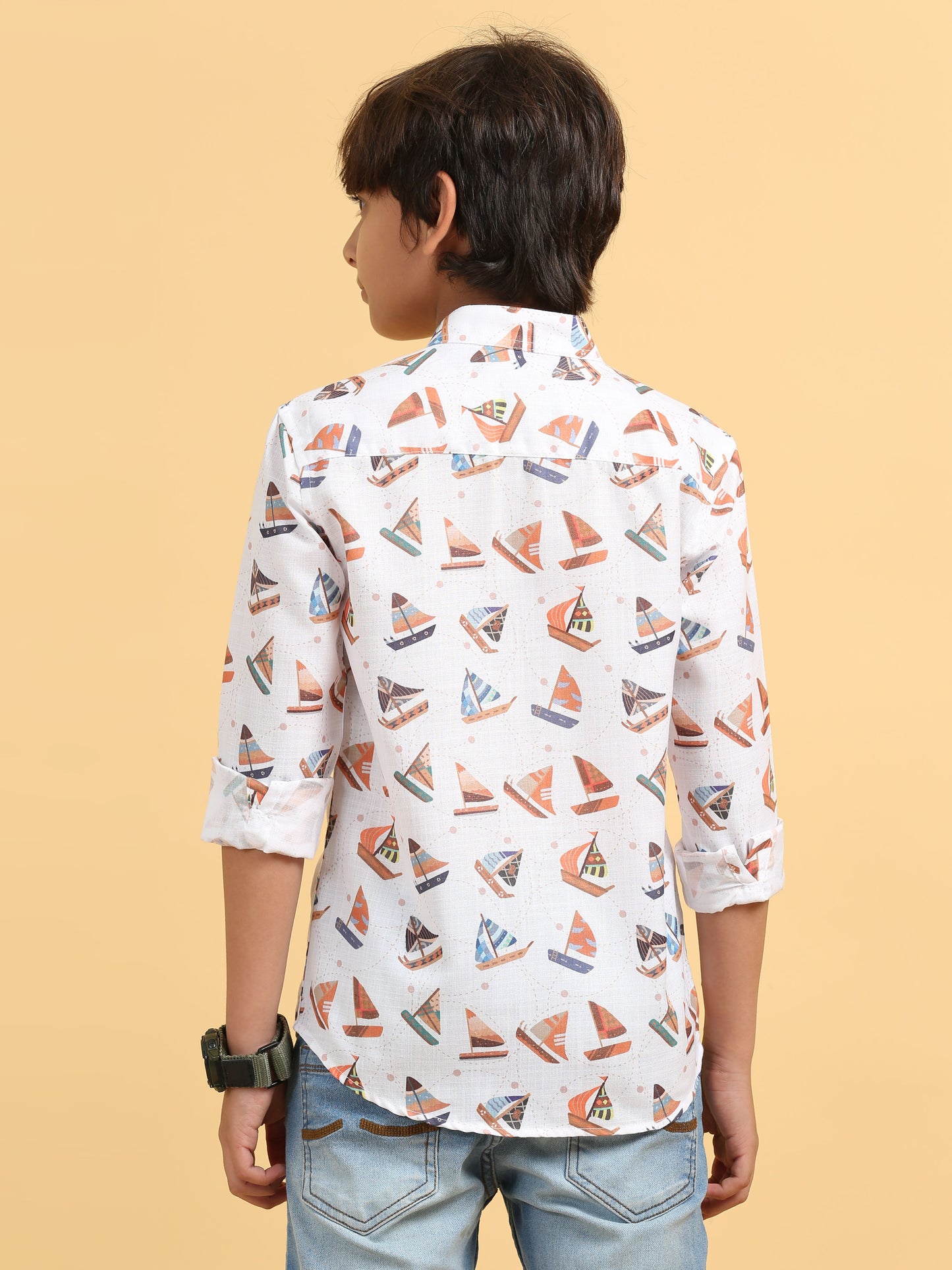 White Rayon Digital Printed Short Kurta