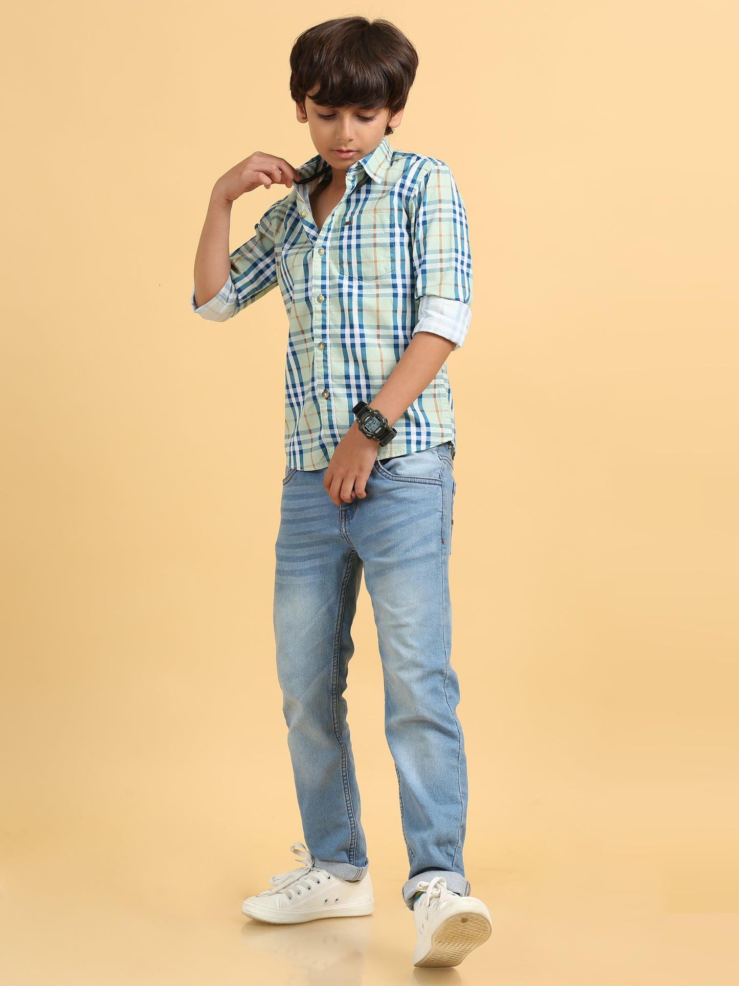Pista Green Laffer Checks Shirt