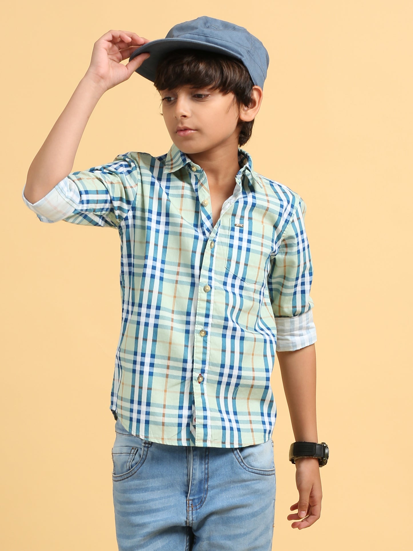 Pista Green Laffer Checks Shirt