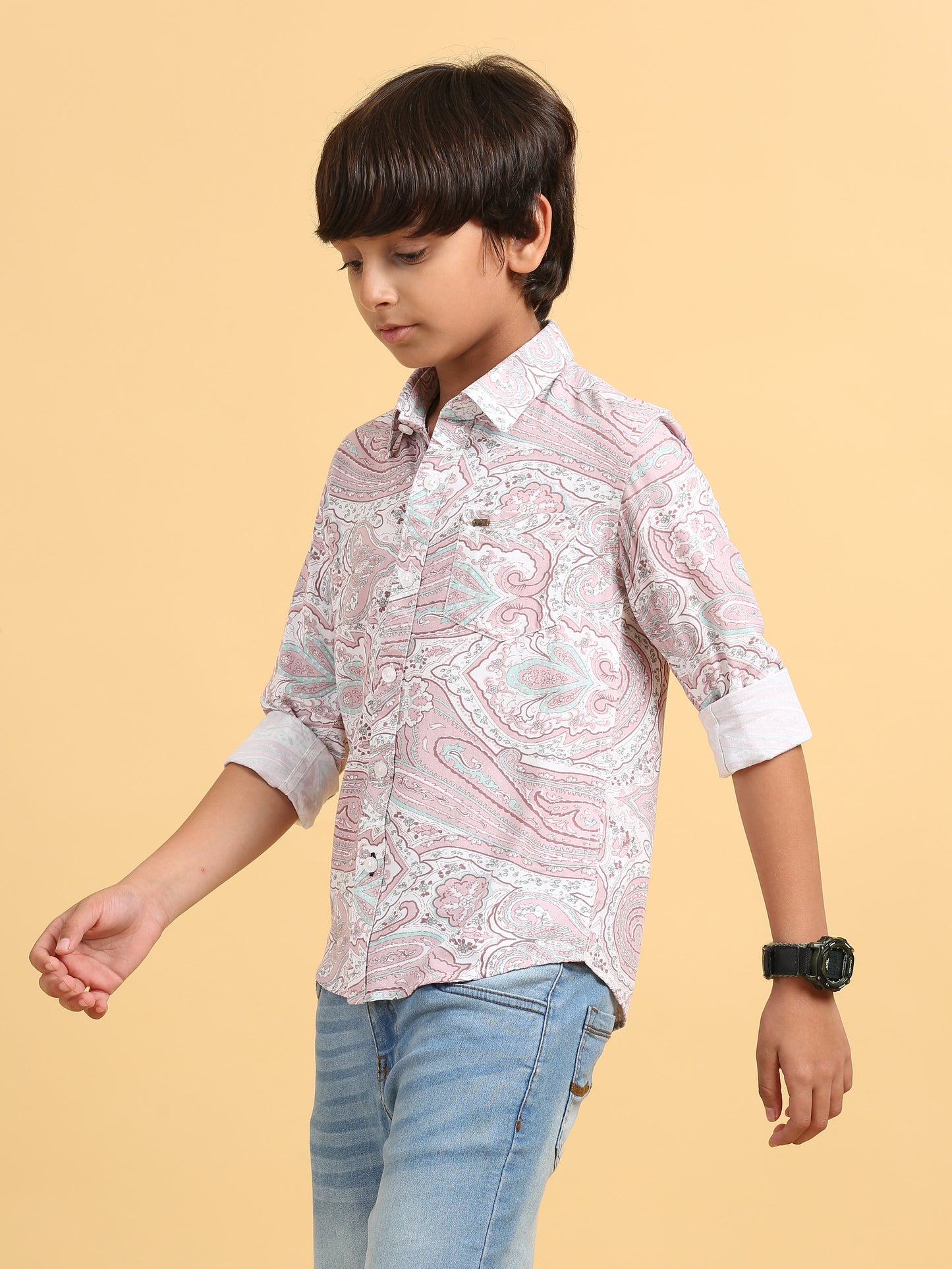 Pink Blossom Rayon Printed Shirt