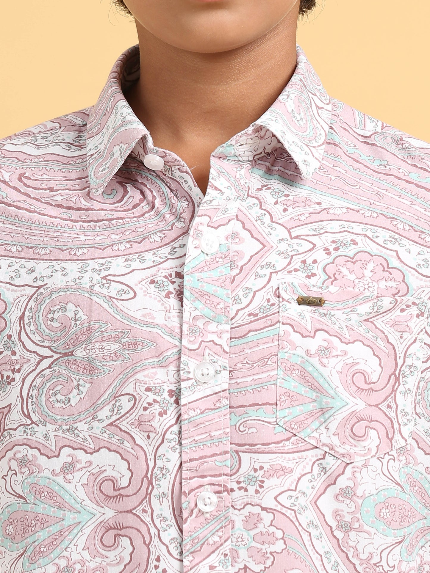 Pink Blossom Rayon Printed Shirt