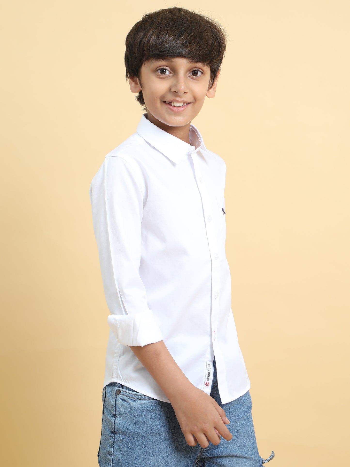 Pearl White Supima Cotton Solid Shirt