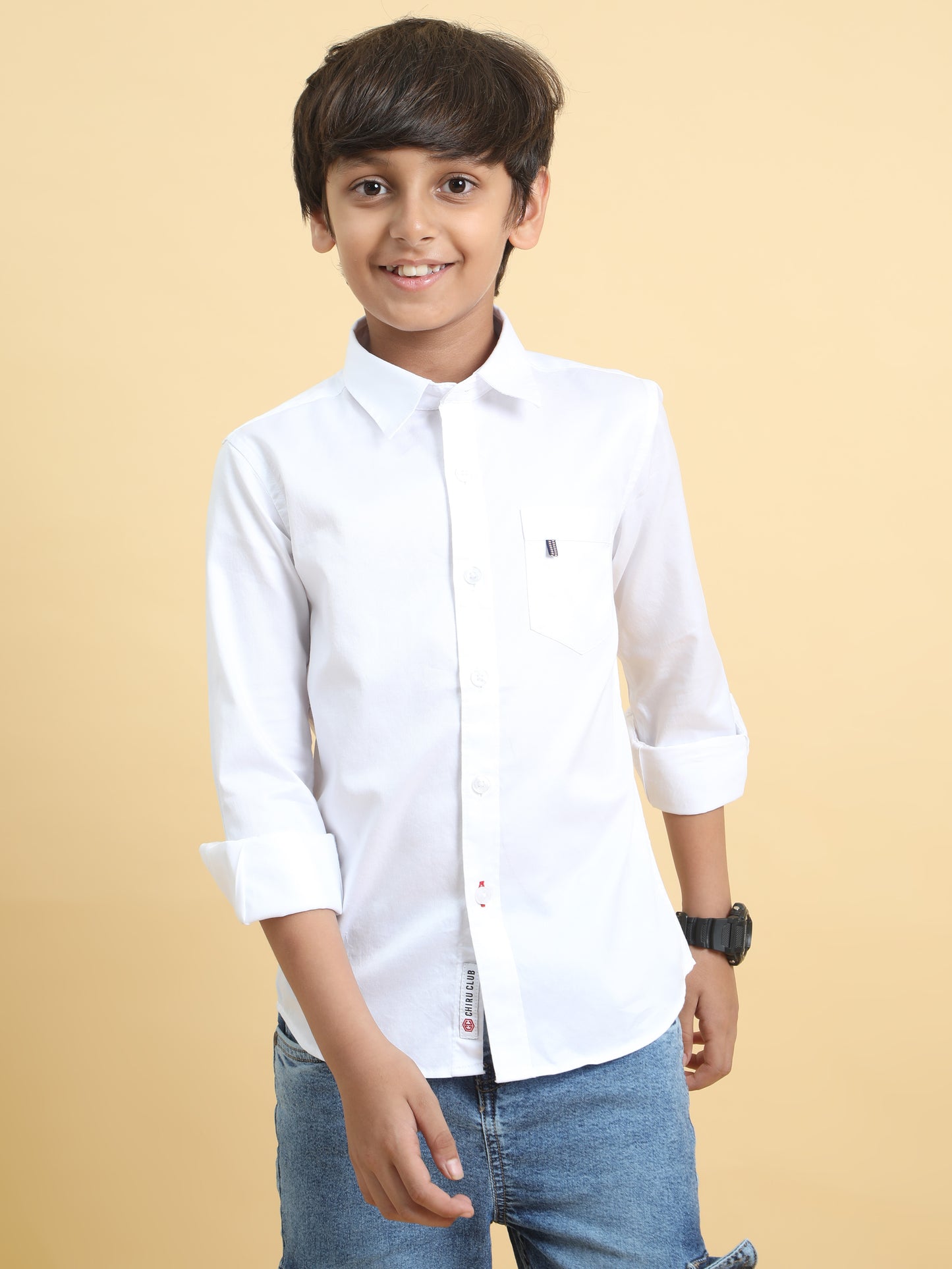 Pearl White Supima Cotton Solid Shirt