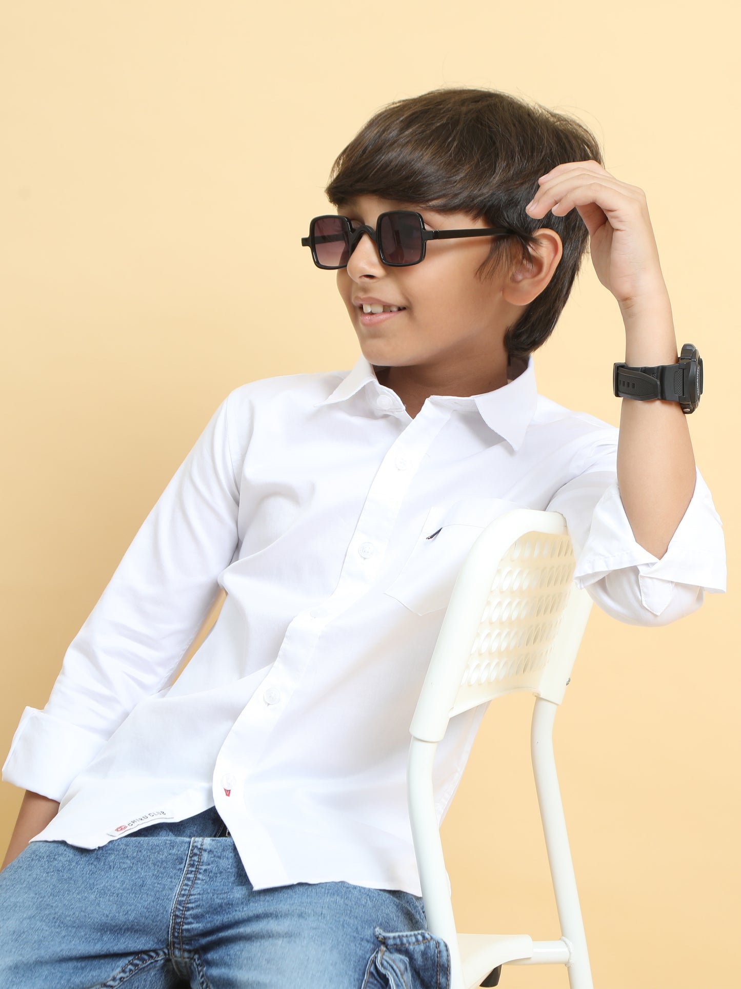 Pearl White Supima Cotton Solid Shirt