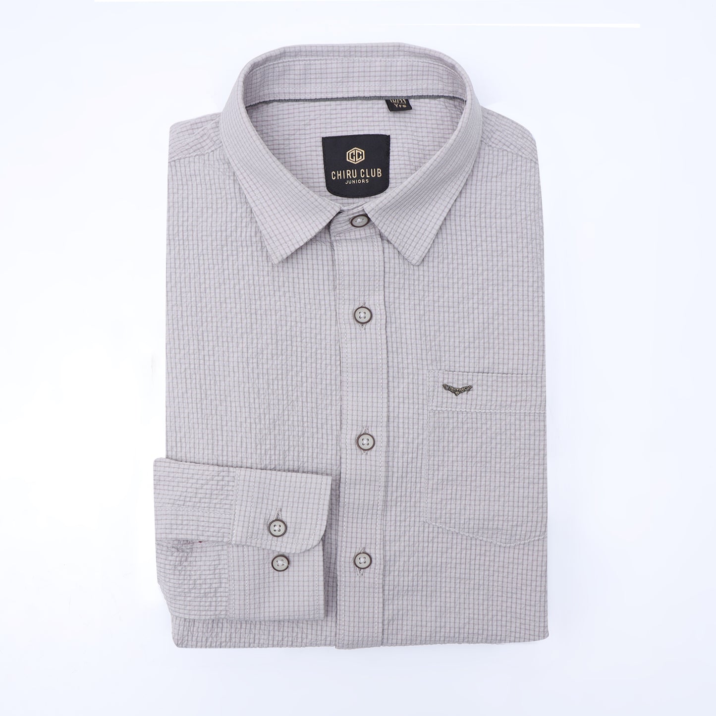 Light Grey Solid Popcorn Shirt for Boys