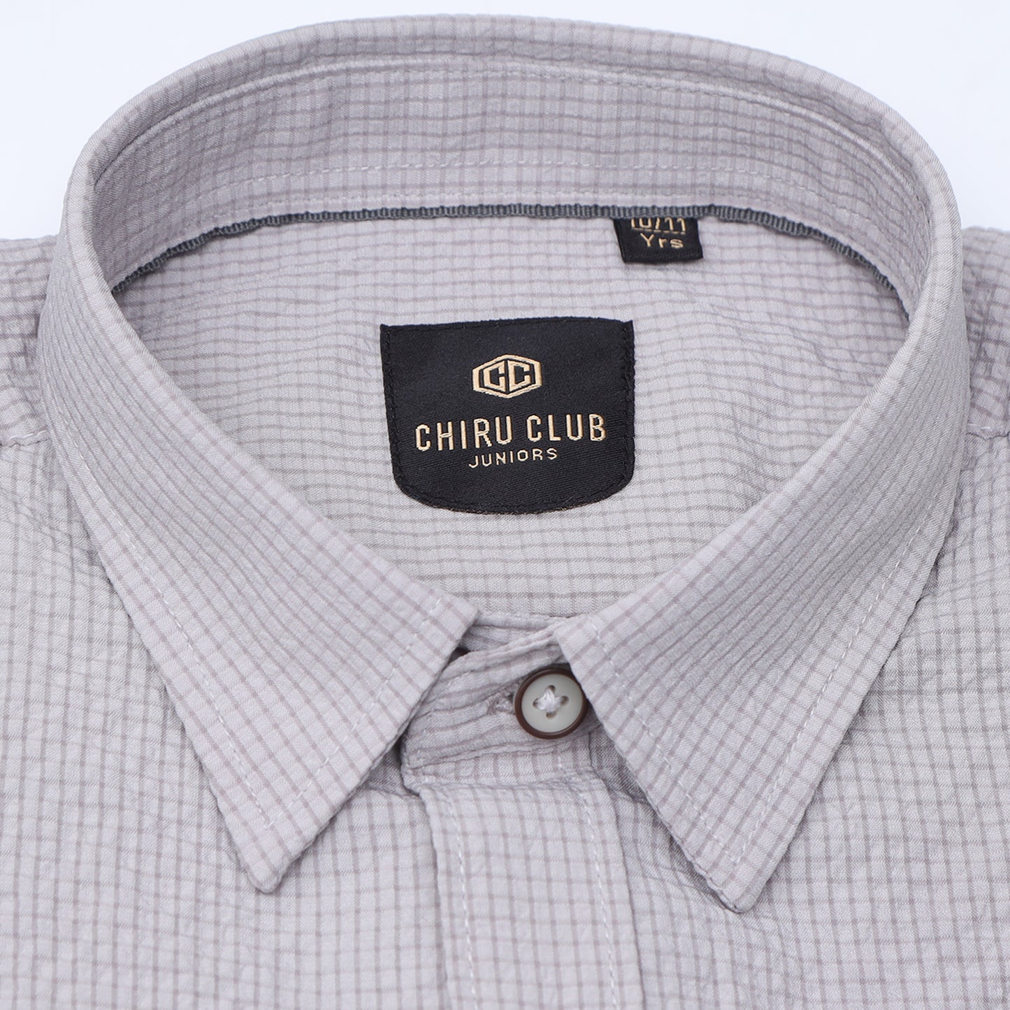 Light Grey Solid Popcorn Shirt for Boys