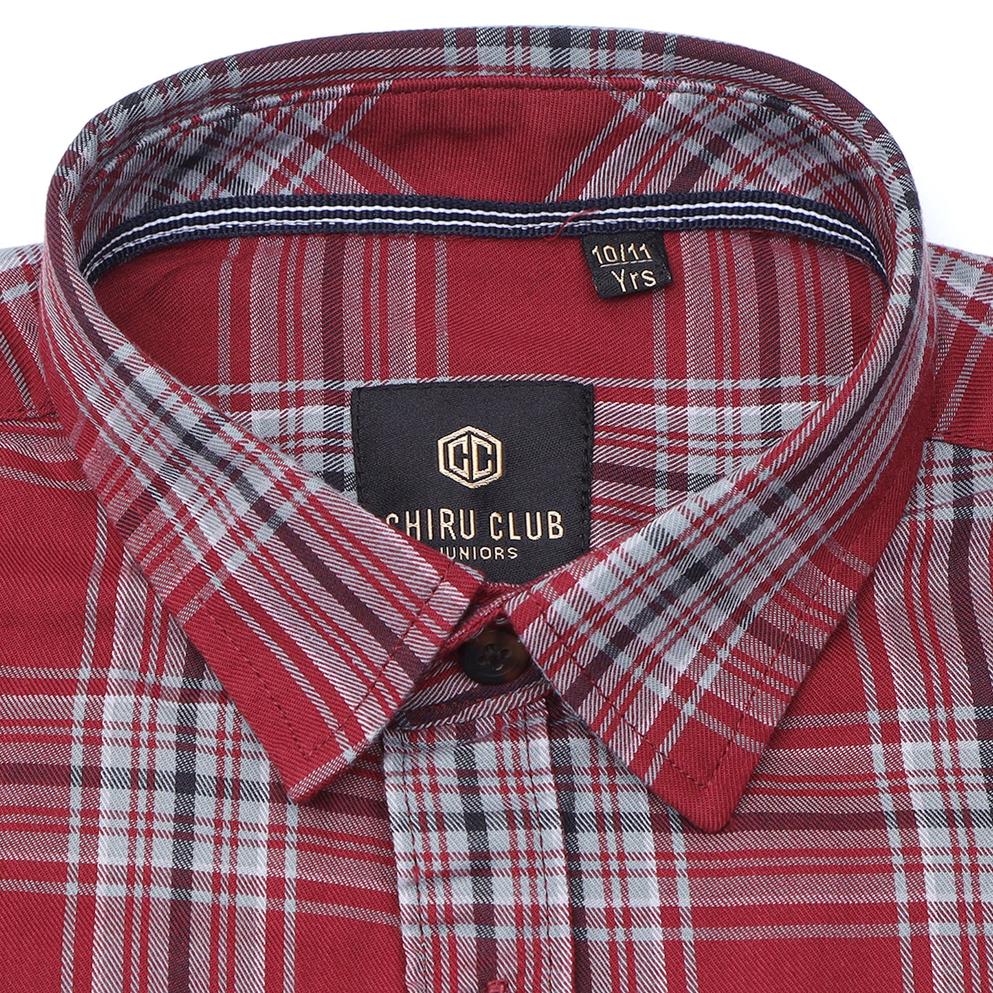 Maroon Twill Checks Shirt for Boys