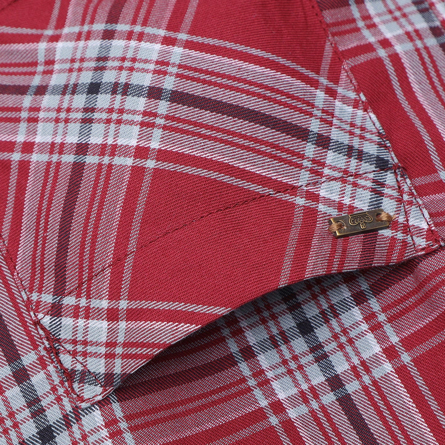 Maroon Twill Checks Shirt for Boys