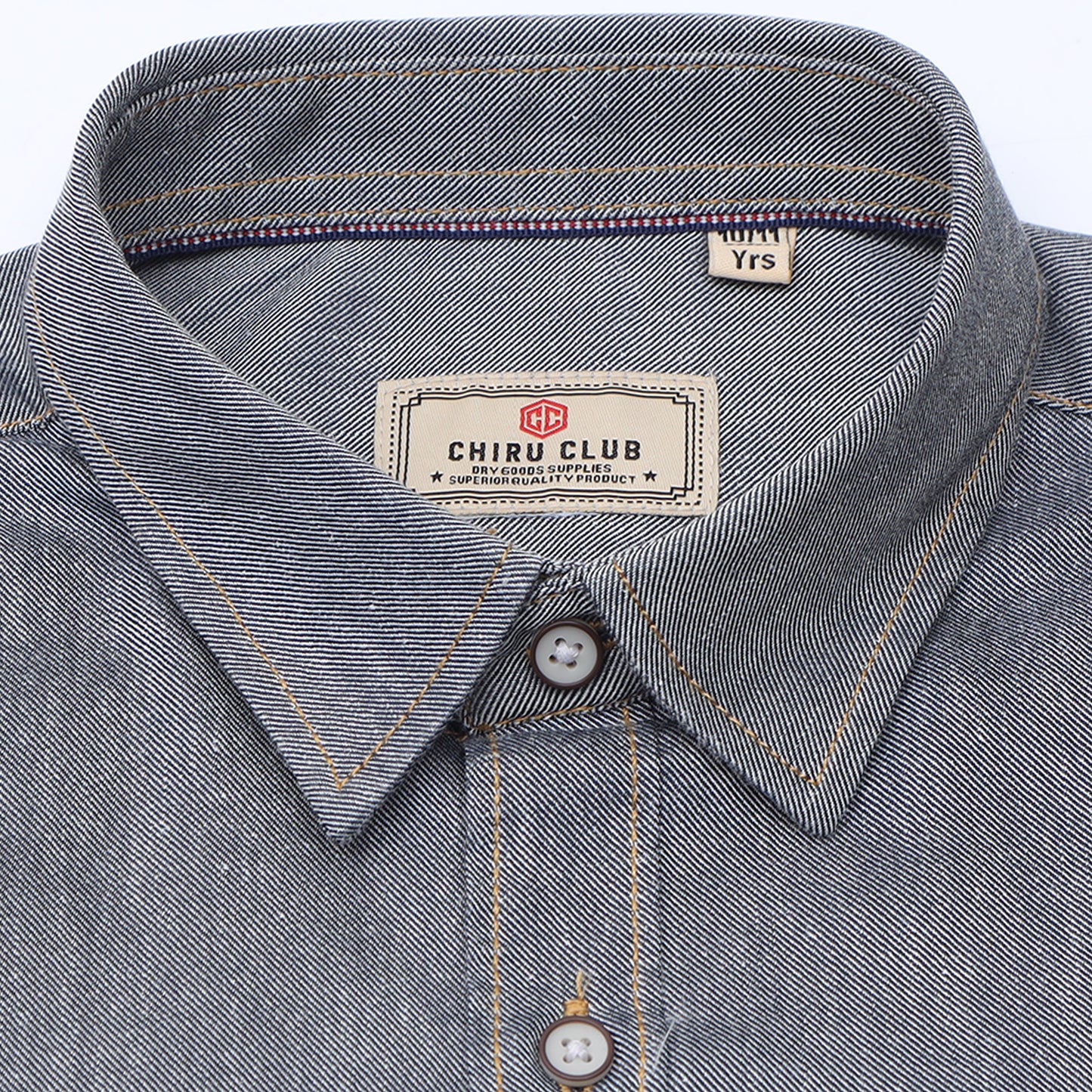 Silver Blue Denim Solid Shirt for Boys