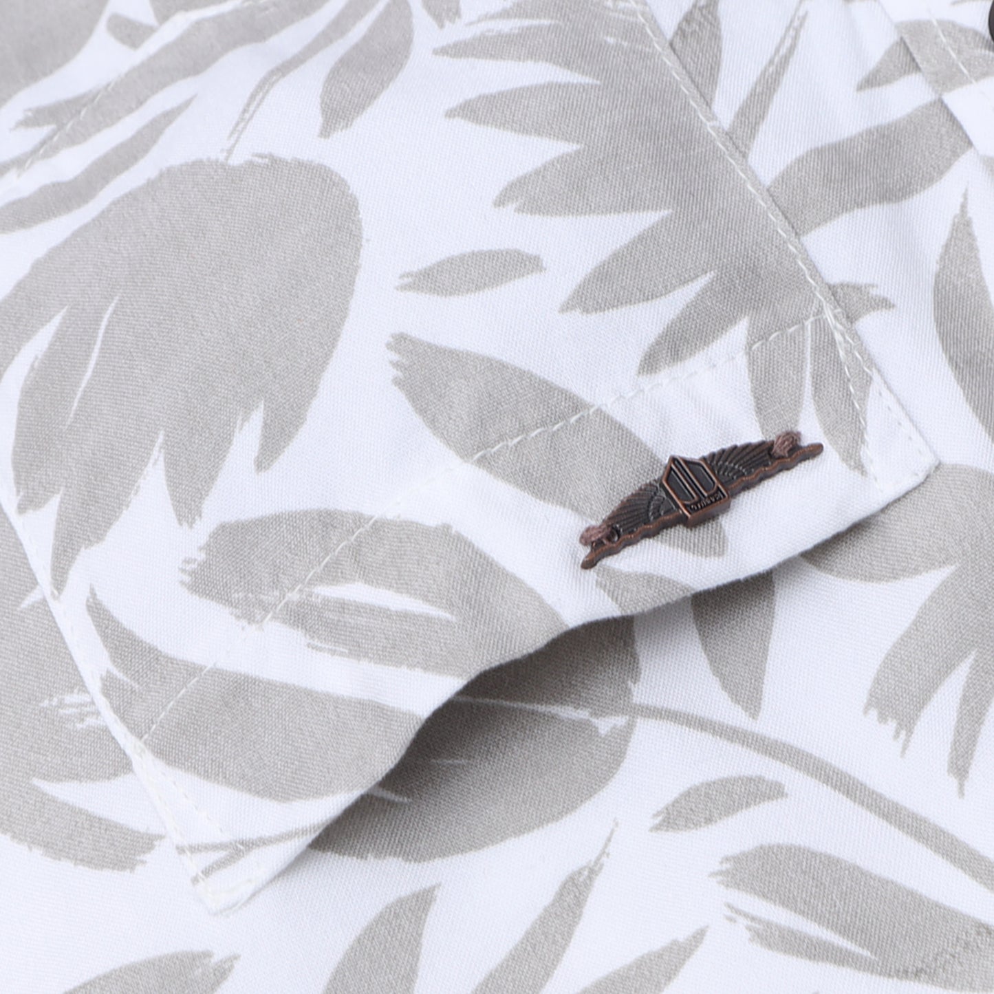 Ash Brown Rayon Printed Shirt for Boys