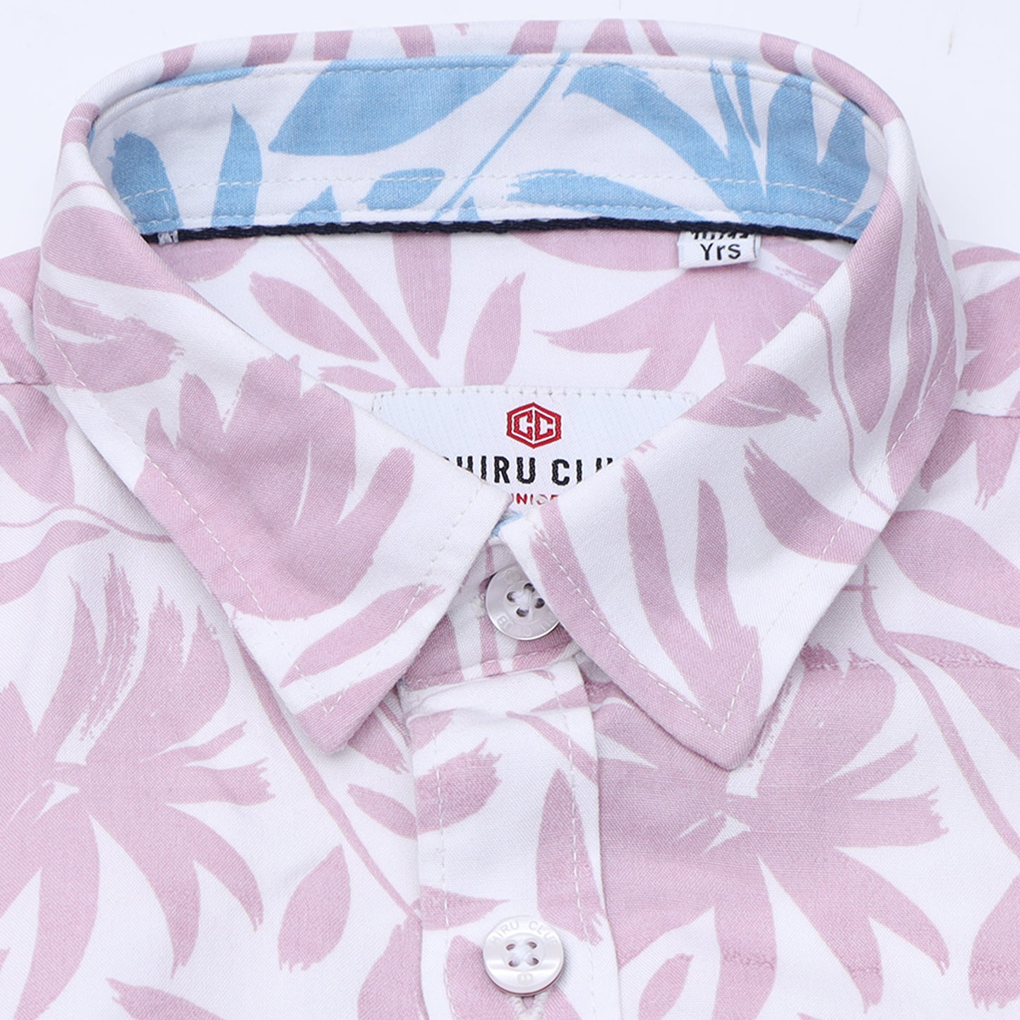 Salmon Pink Rayon Printed Shirt for Boys