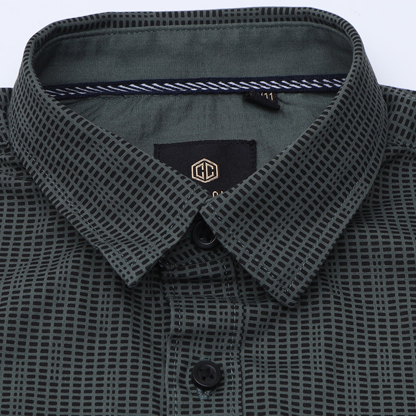 Olive Green Laffer Print Shirt for Boys