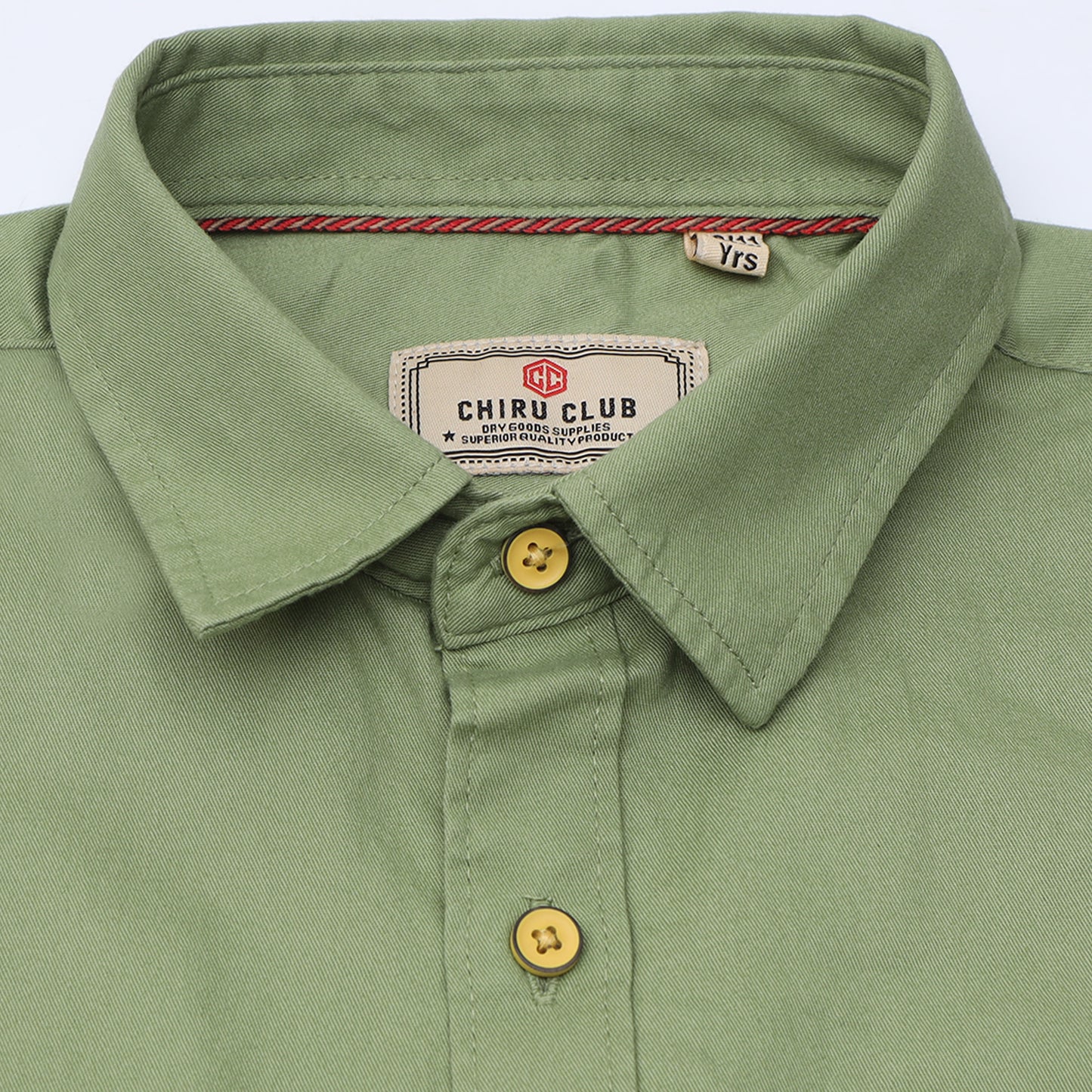 Sab Green Twill Leather Finish Solid Shirt