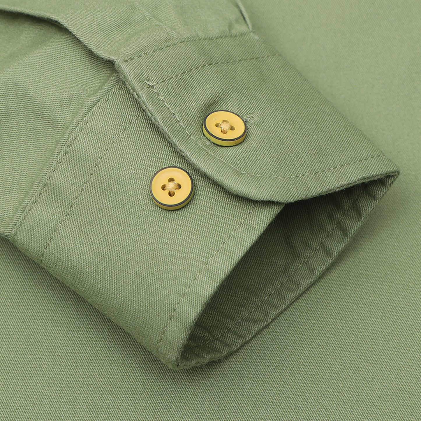 Sab Green Twill Leather Finish Solid Shirt