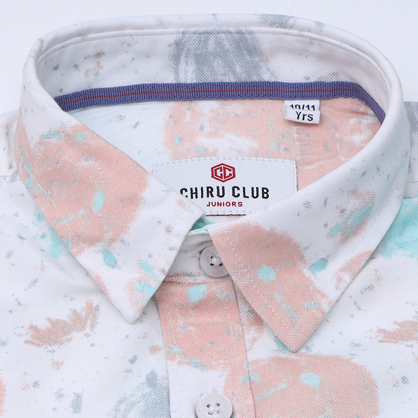 Peach Grey Rayon Printed Shirt for Boys