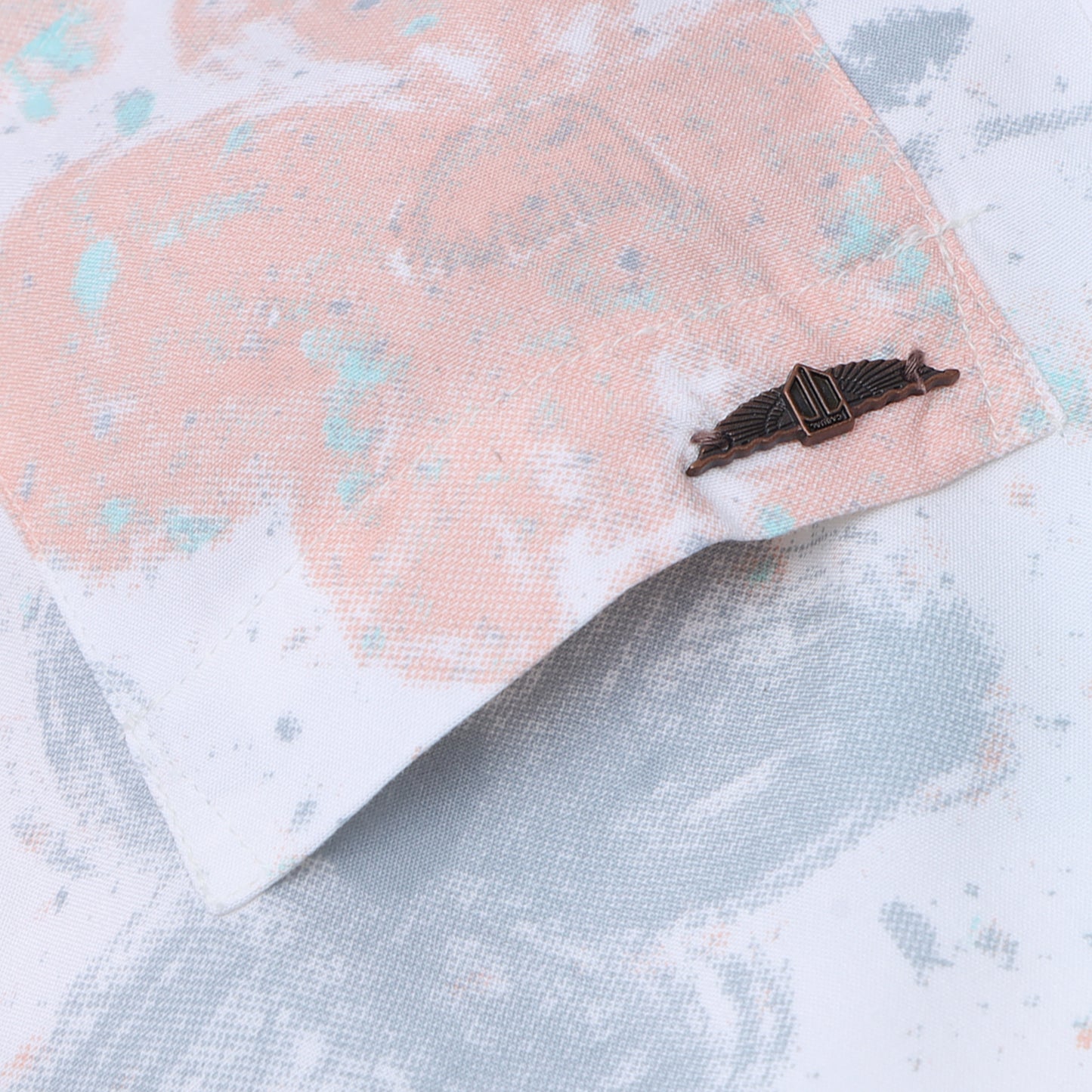 Peach Grey Rayon Printed Shirt for Boys