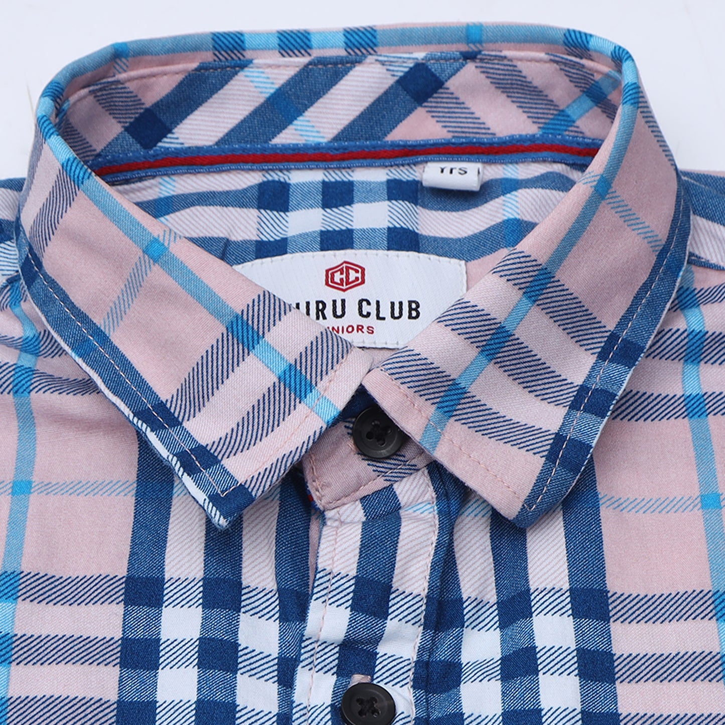 Rose Quartz Laffer Checks Shirt for Boys