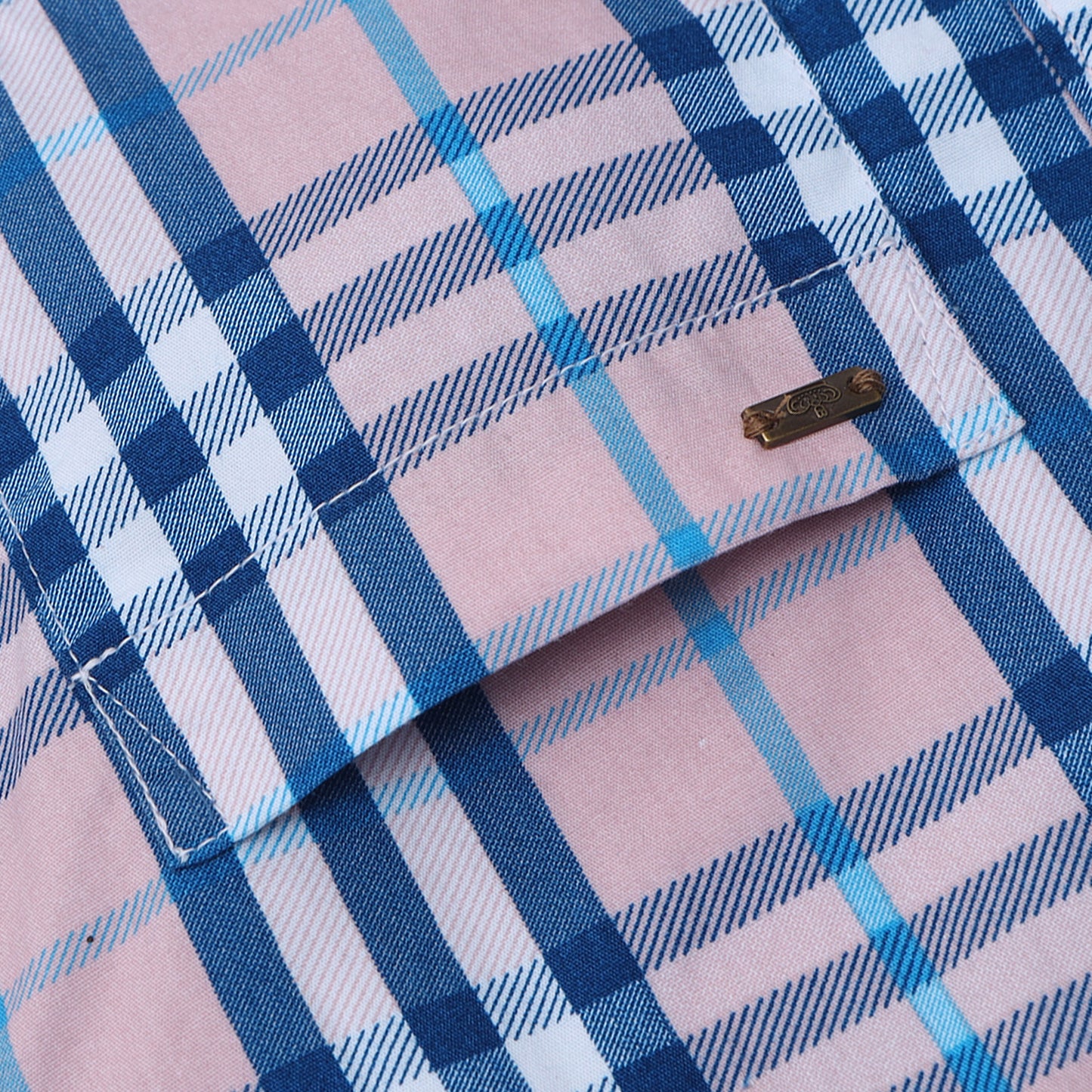 Rose Quartz Laffer Checks Shirt for Boys