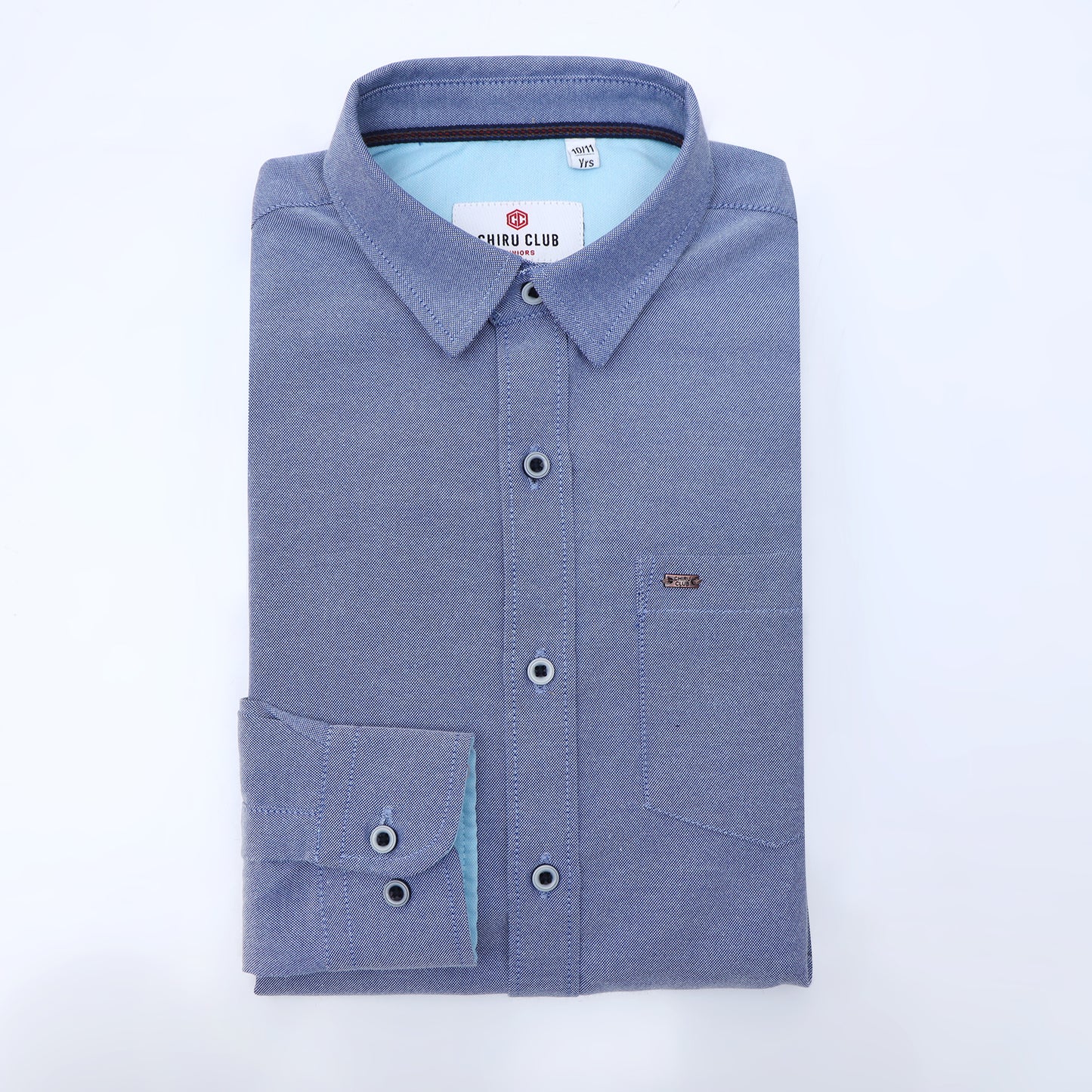 Navy Blue Oxford Solid Shirt for Boys