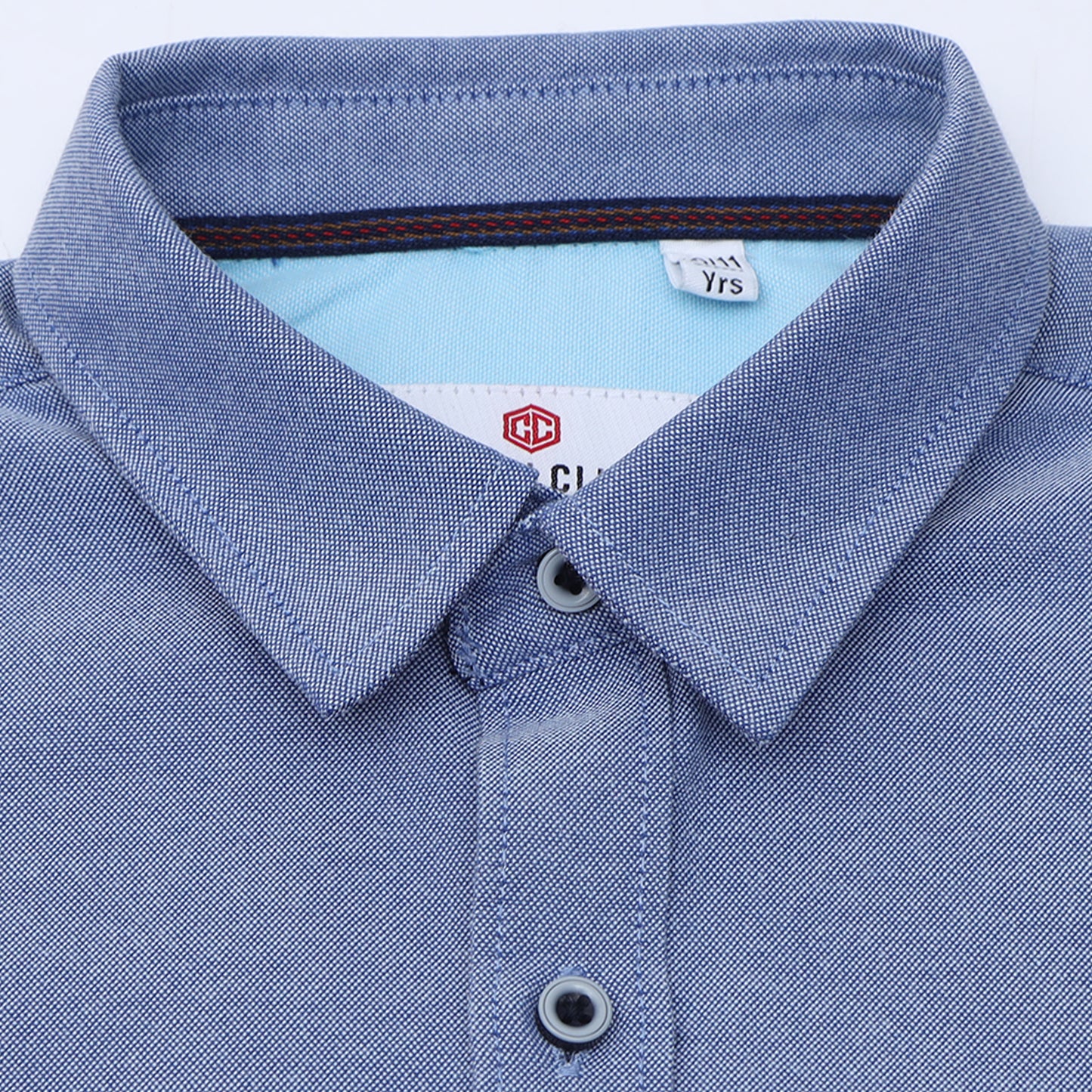 Navy Blue Oxford Solid Shirt for Boys