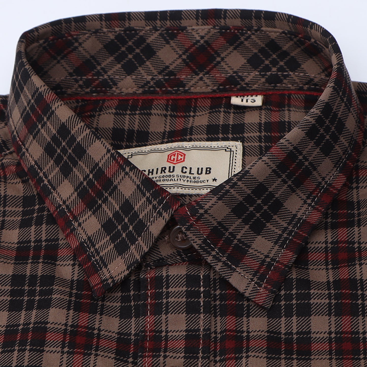 Khaki Laffer Checks Shirt for Boys